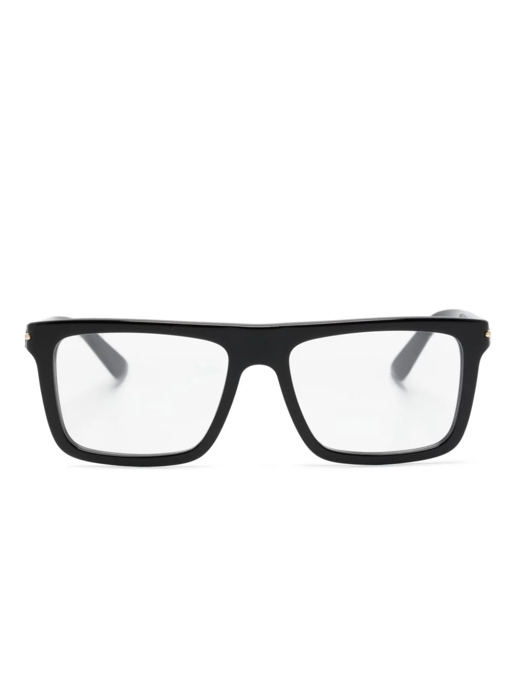 logo-engraved square-frame glasses - 1