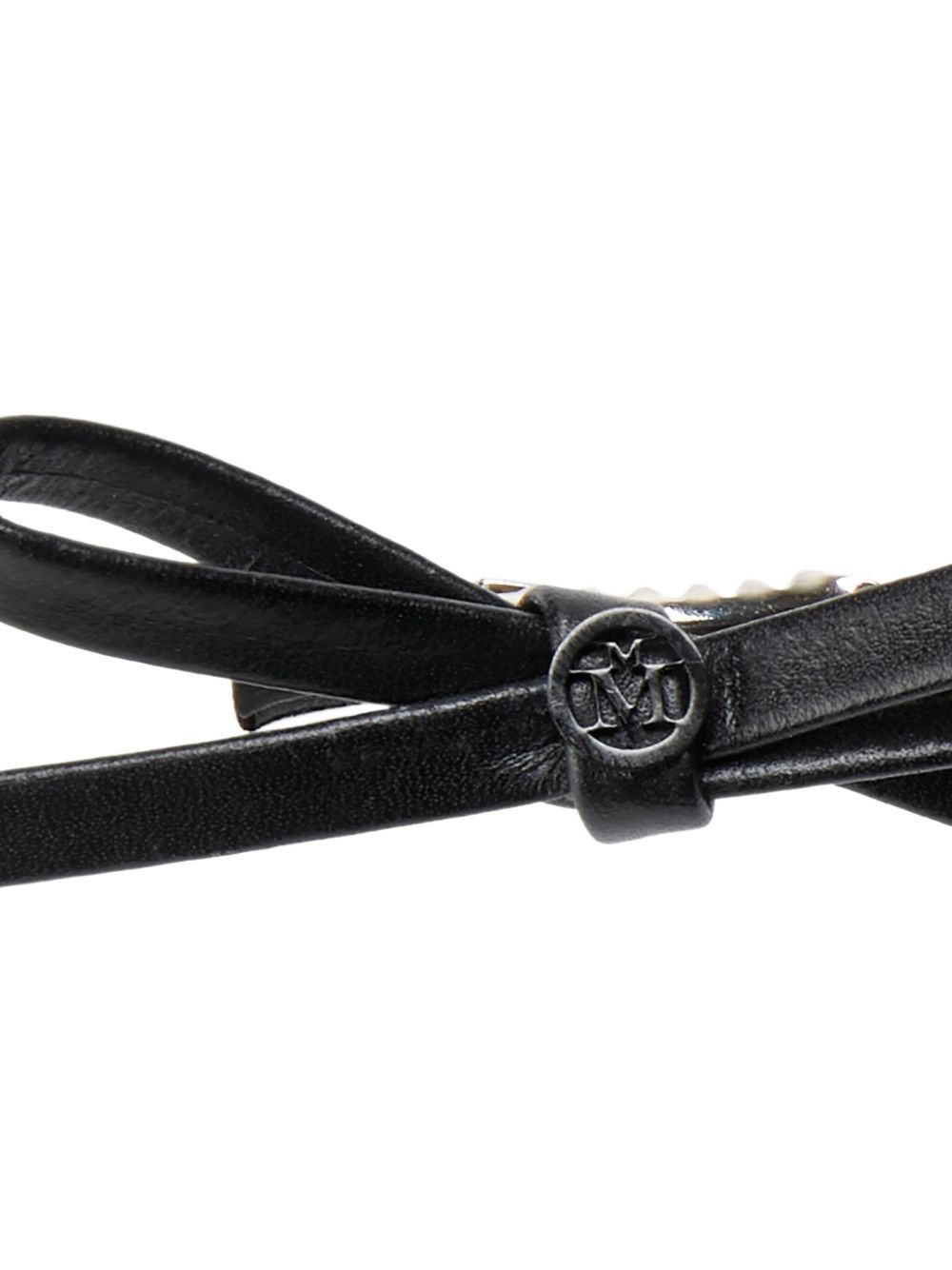 Emma bow-embellishment leather hair clip (set of two) - 2
