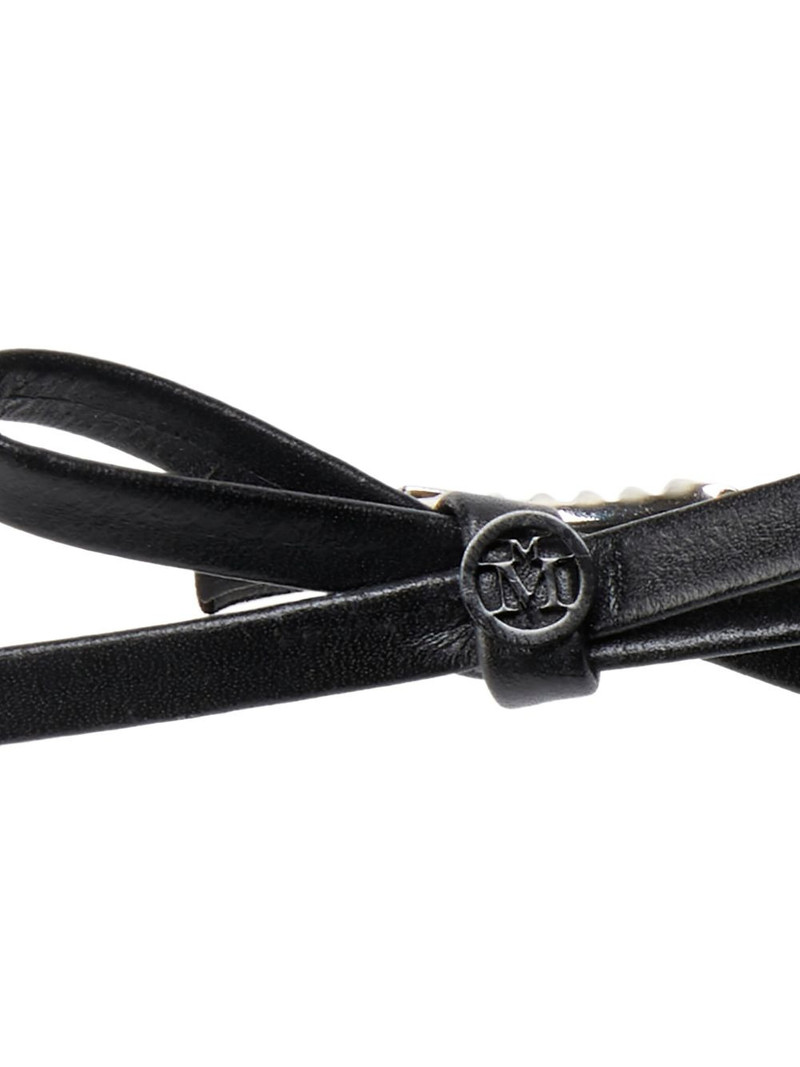 MAISON MICHEL Emma bow-embellishment leather hair clip (set of two) outlook
