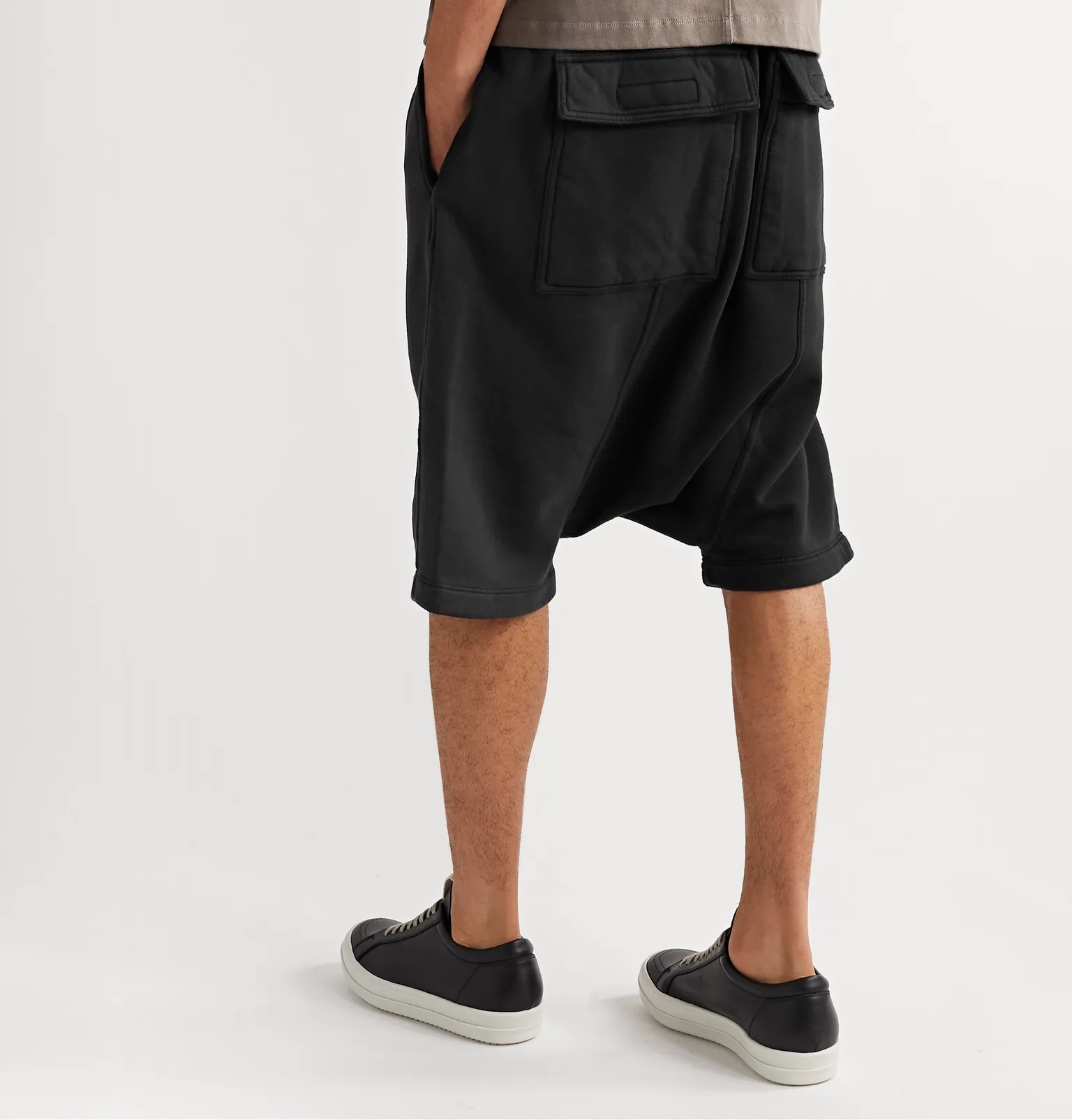 DRKSHDW Pods Fleece-Back Cotton-Jersey Drawstring Shorts - 4