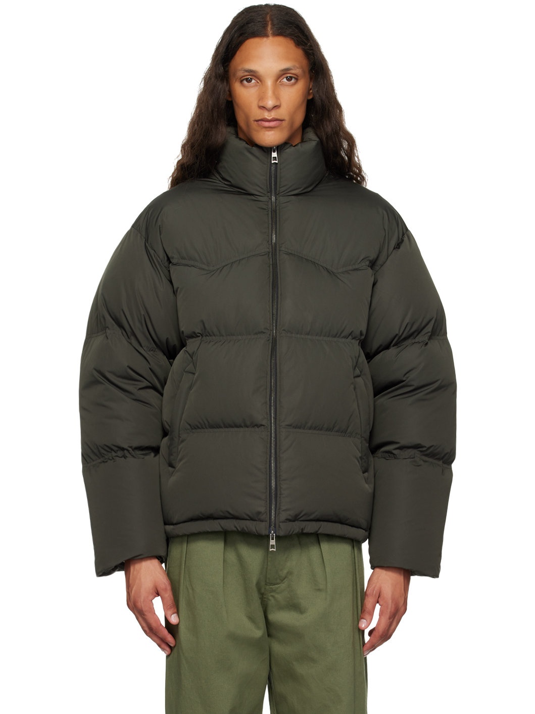 Khaki Western Down Jacket - 1