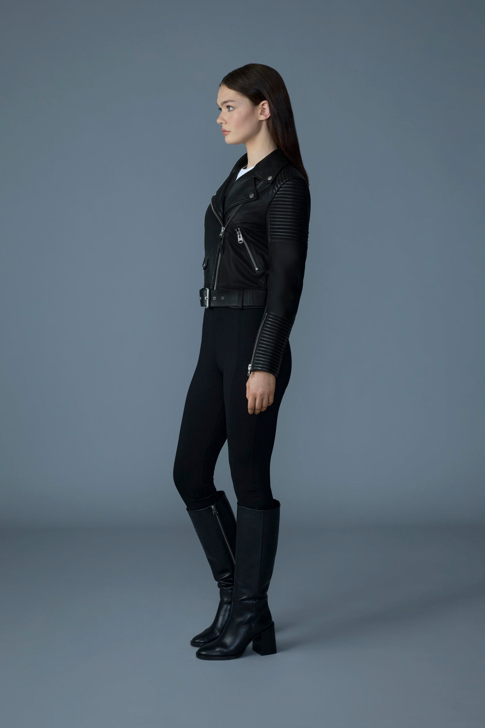 MASINA Zip-Vent Leather Jacket - 3
