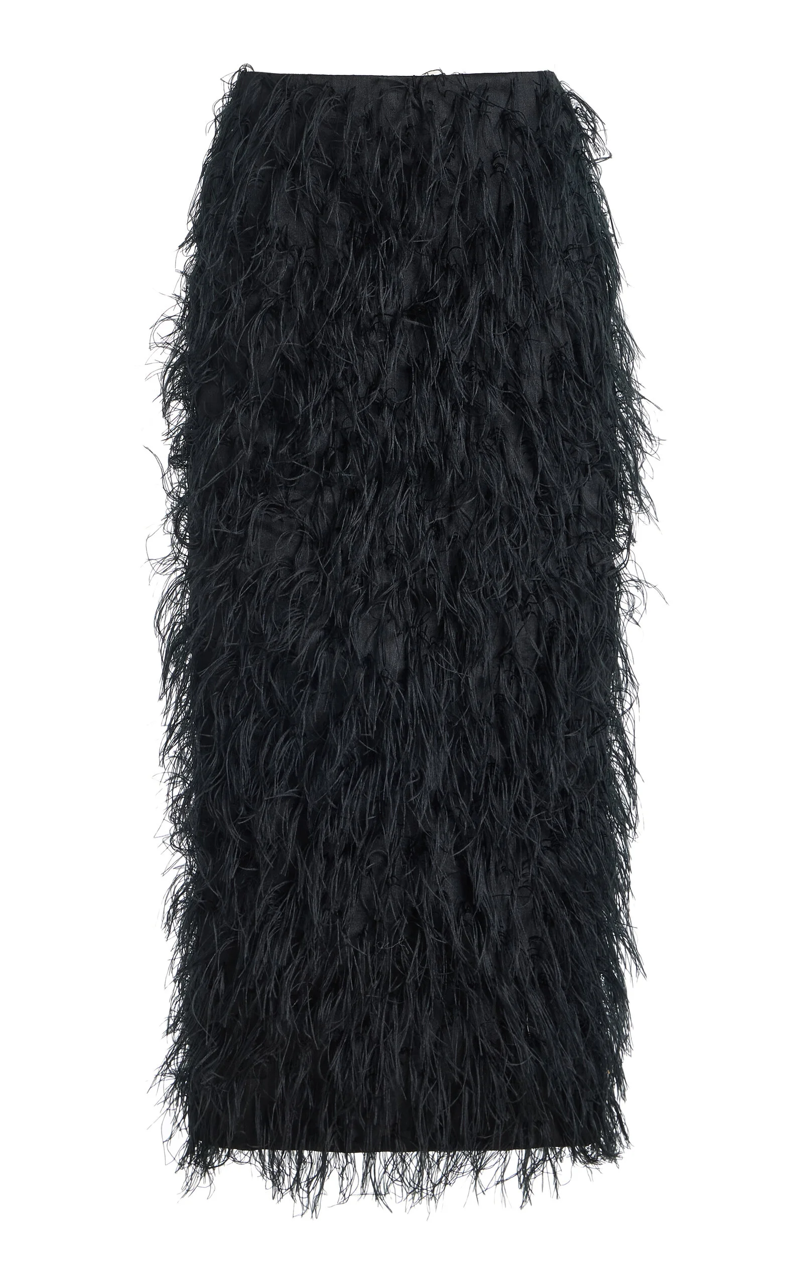 Jade Feather-Embellished Midi Skirt black - 1