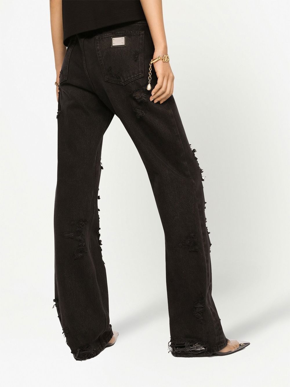 ripped straight-leg jeans - 4