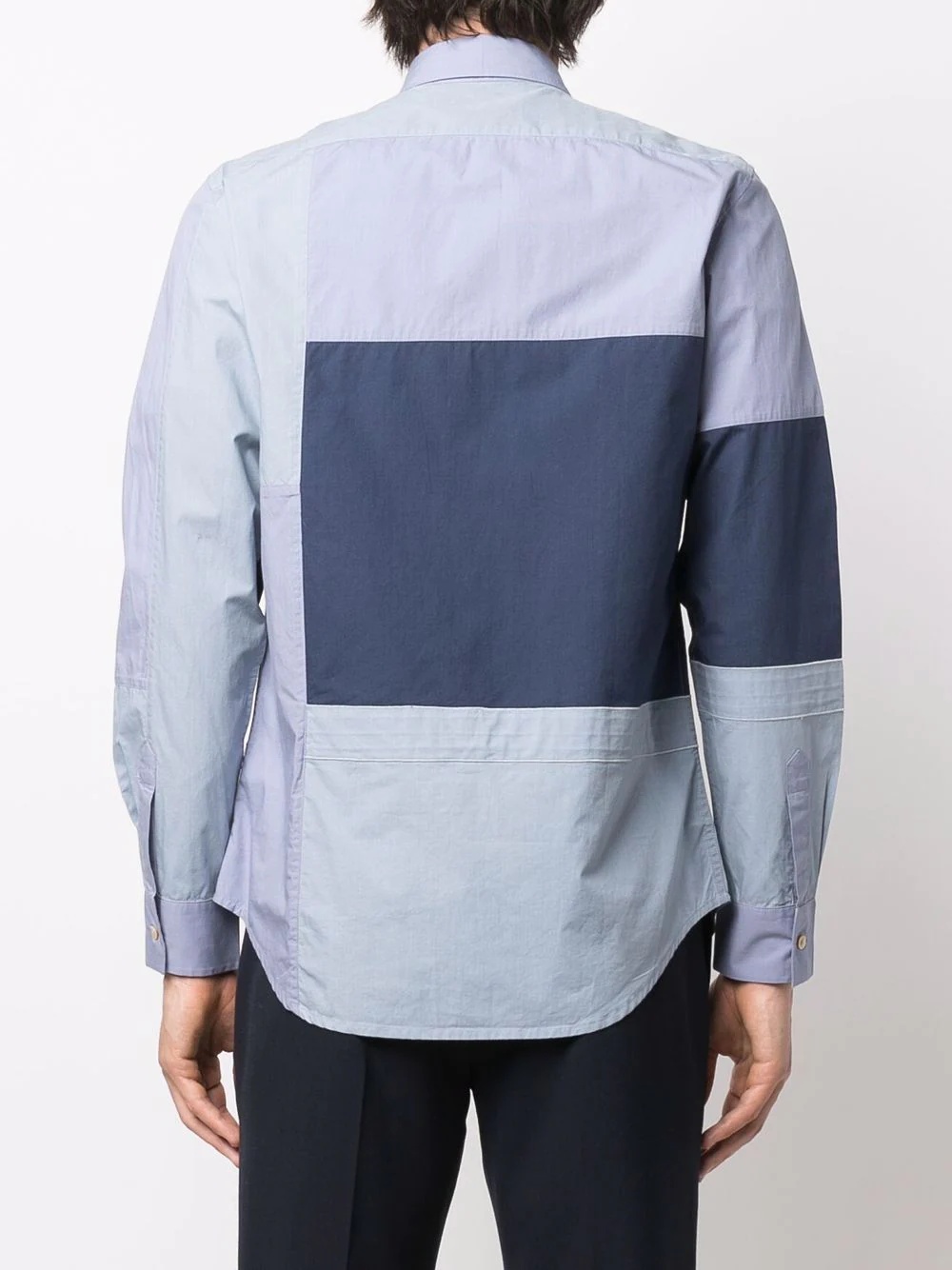 colour-block panel shirt - 4