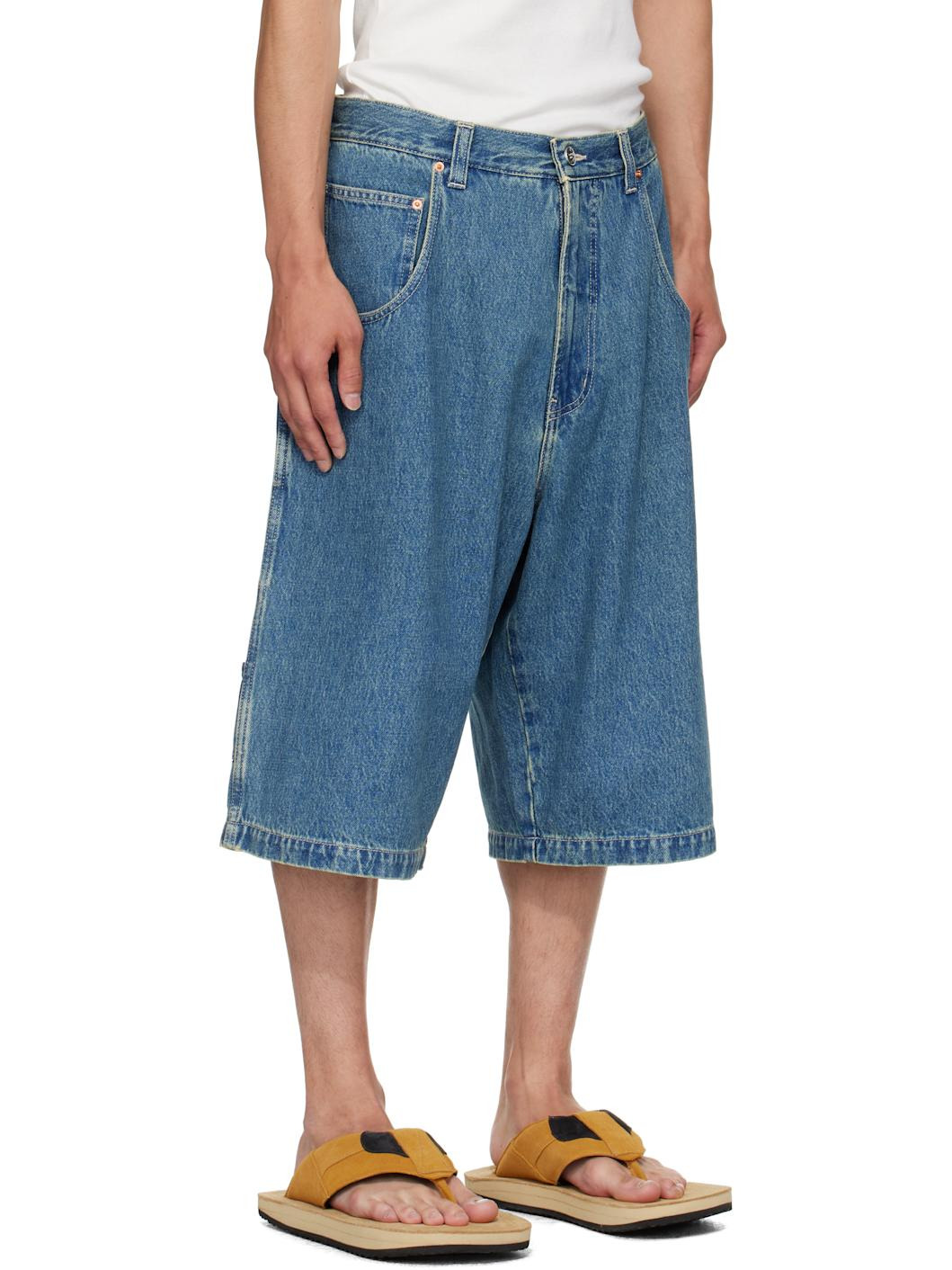 Blue Hip-Hop Denim Shorts - 2