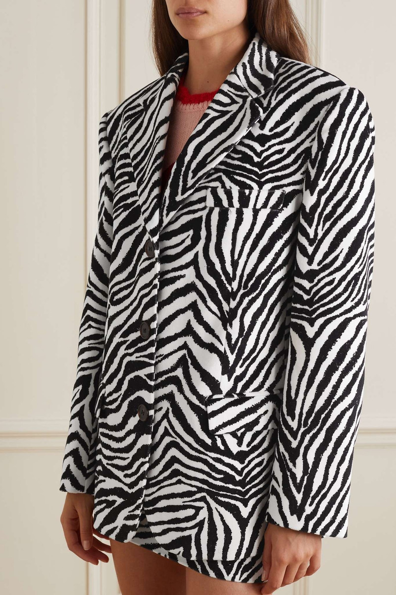 zebra 인쇄 단 하나 breasted blazer 3