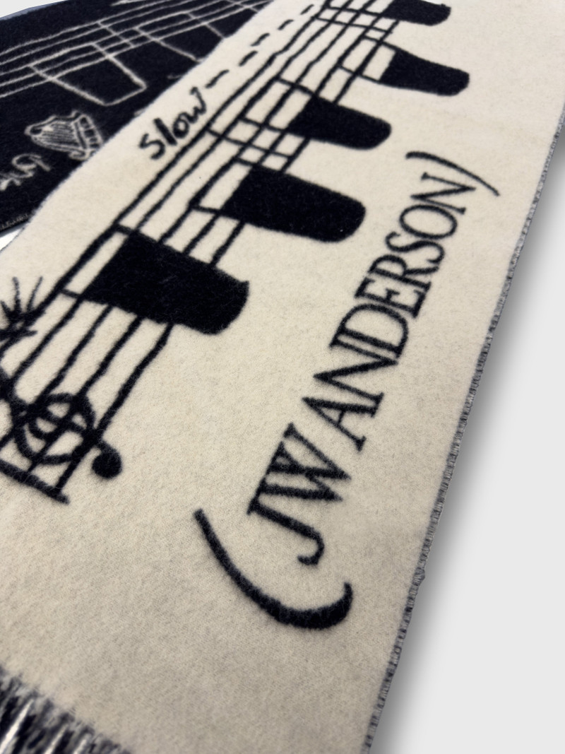 JW Anderson Unisex JW ANDERSON X GUINNESS SMOOTH TEMPO SCARF IN CREAM & BLACK outlook