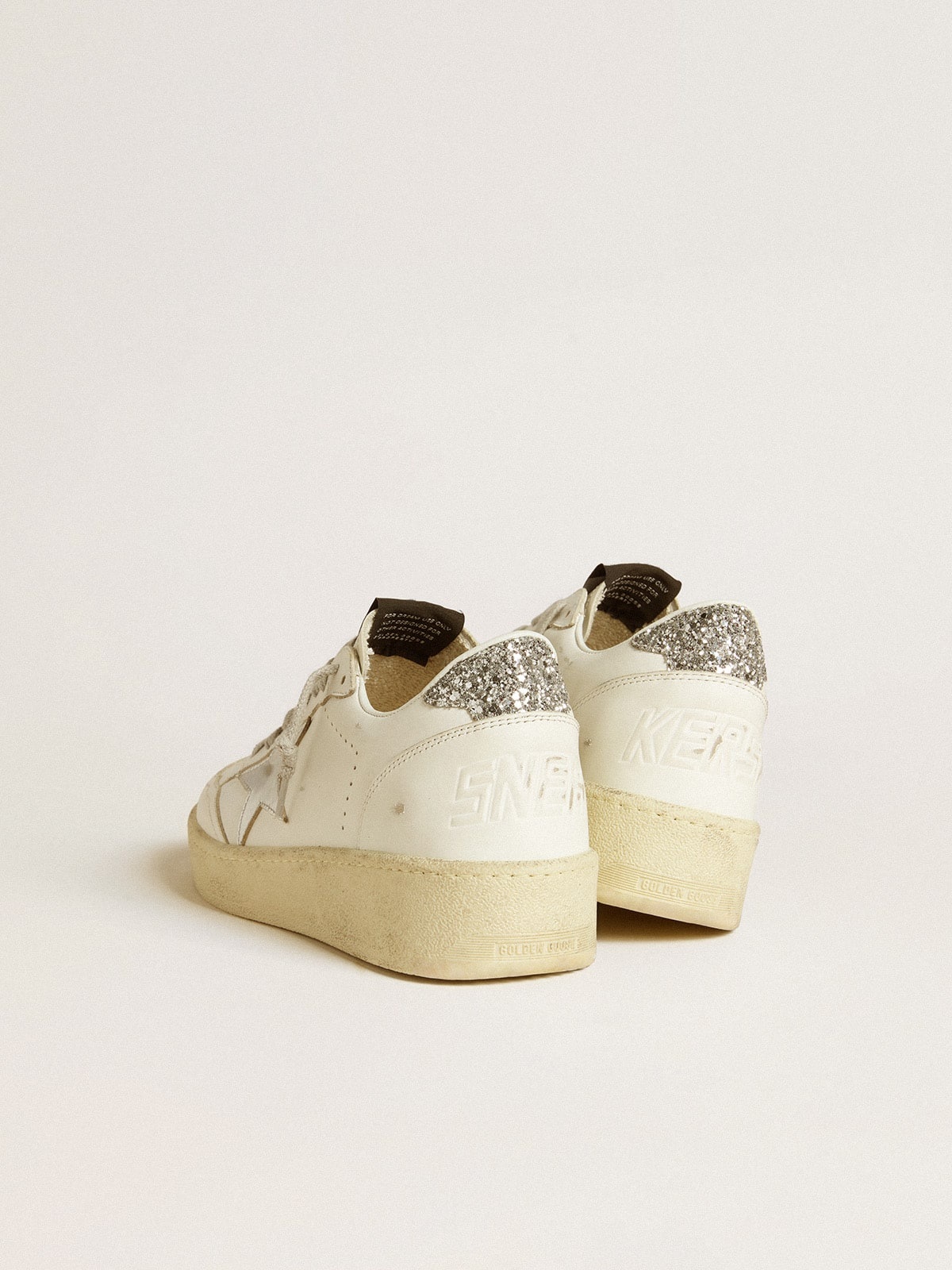 Women's Ball Star 2 with silver leather star and silver glitter heel tab - 4