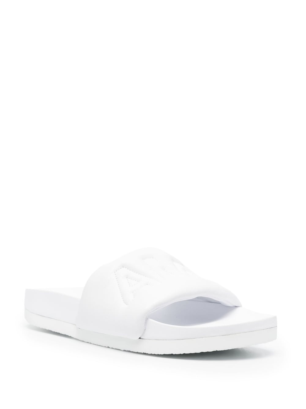 quilted-logo leather slides - 2