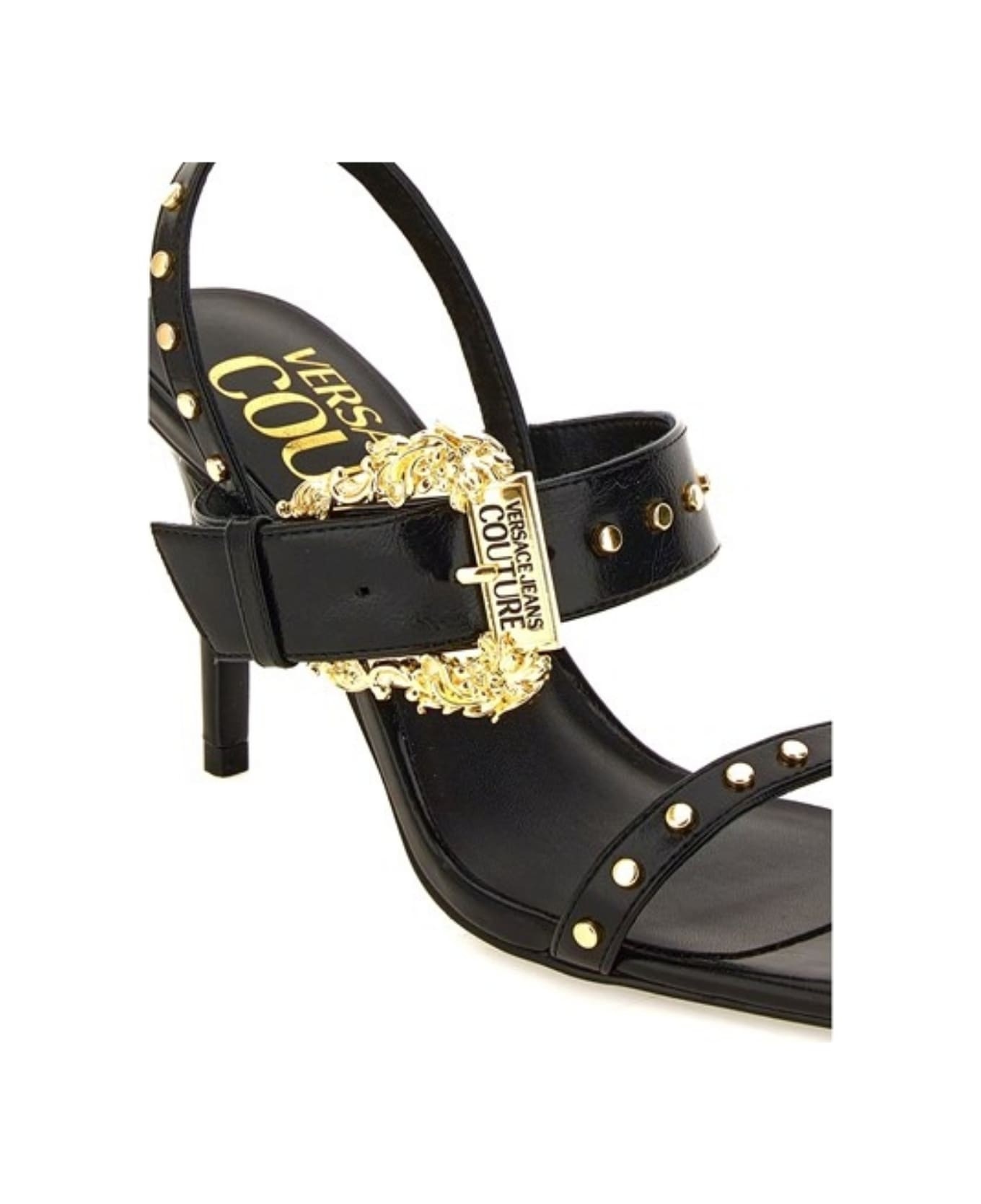 Versace Jeans Couture Open Sandals With Gold Buckle - 3