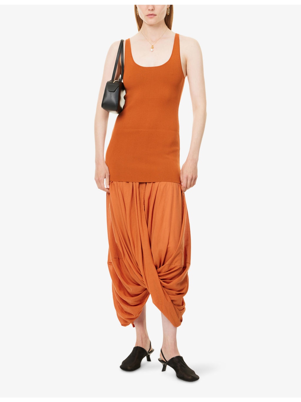 Cocoon Draped Woven Tank Dress - 2