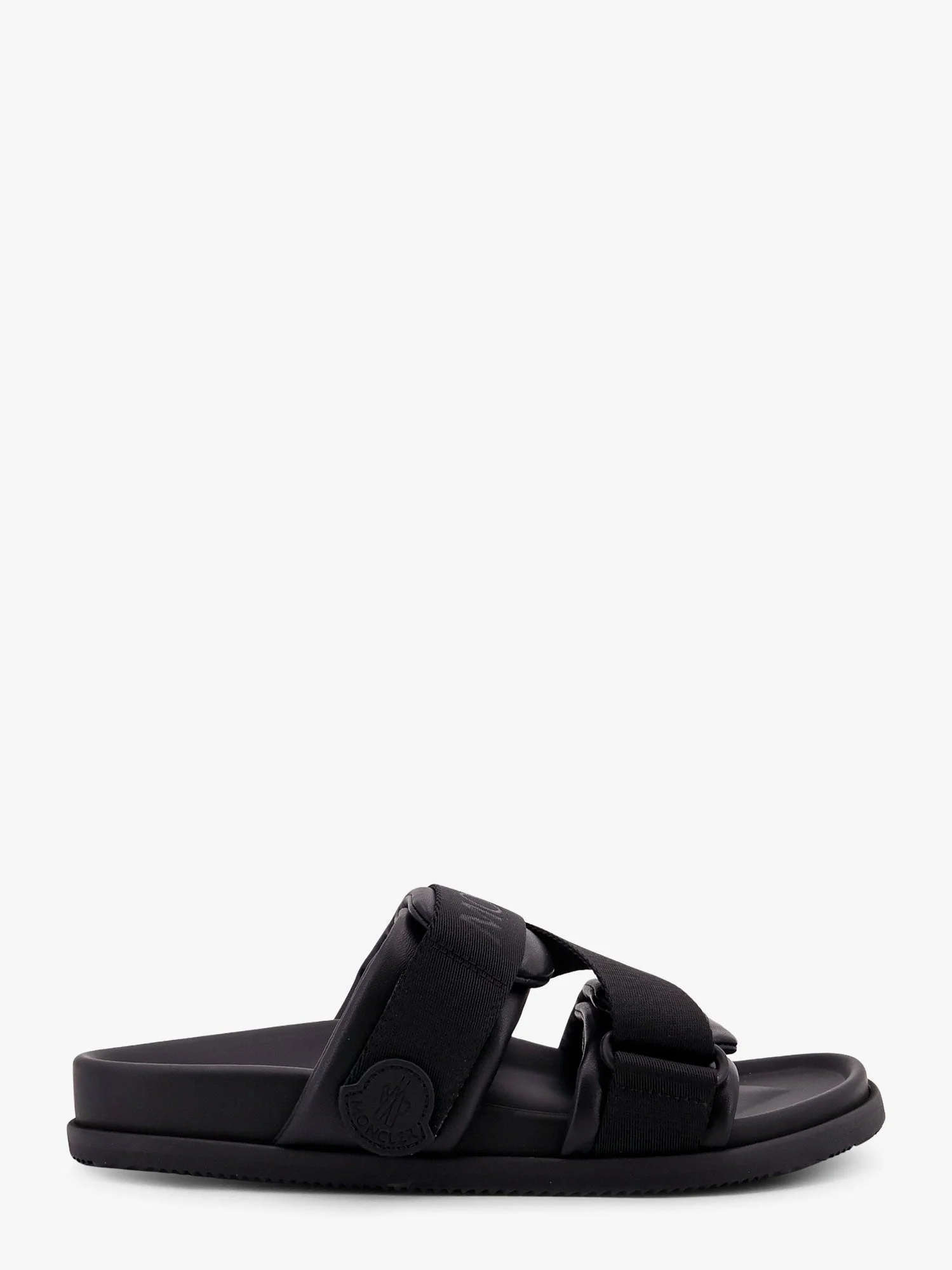 Moncler Women Mon Summer Leather Sandals With Nylon Details - 1