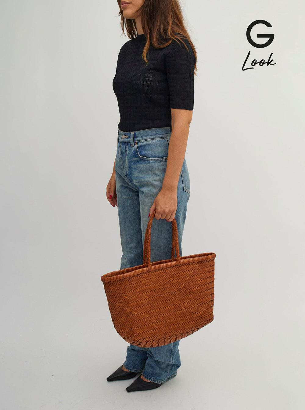 Dragon Diffusion Women 'Bamboo Triple Jump' Light Brown Tote Bag In Woven Leather Woman - 6