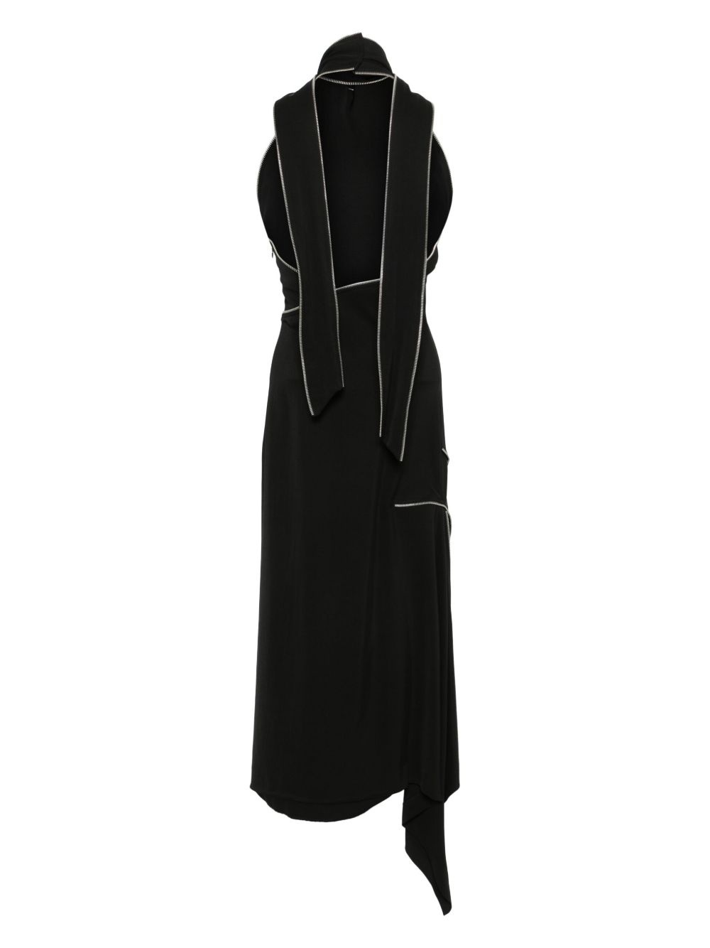 decorative-zip midi dress - 2