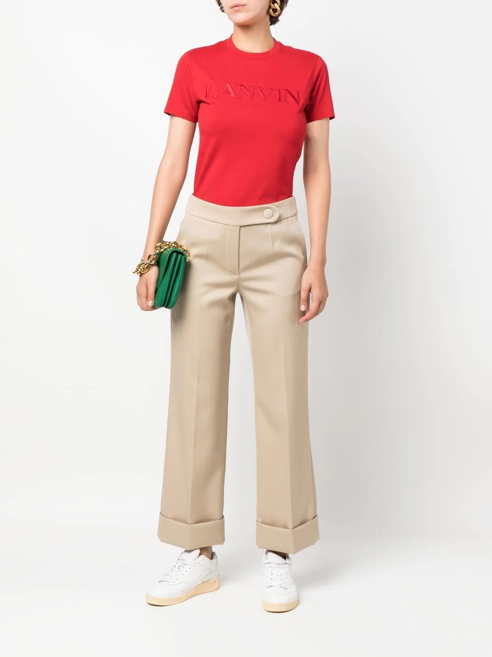mid-rise cropped wool trousers - 2