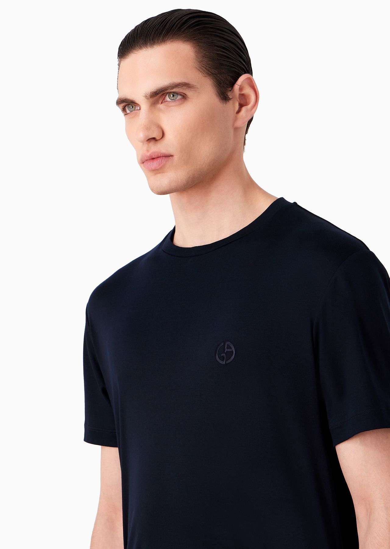 Cotton-interlock T-shirt with embroidered logo - 5