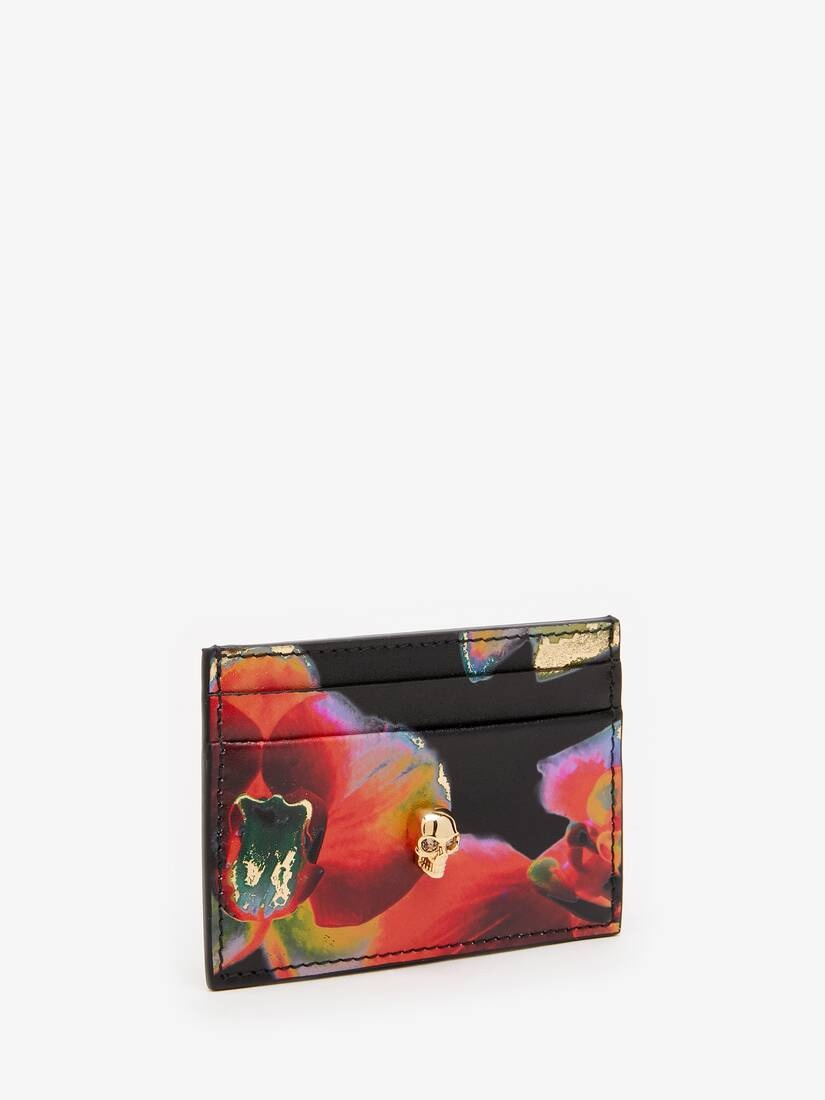 Women's Solarised Orchid Skull Card Holder in Multicolor - 2