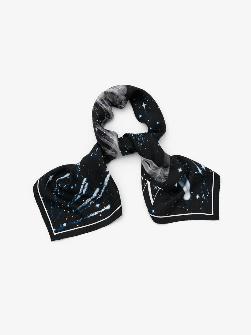 Women's Celestial Skeleton Foulard in Black/white - 2