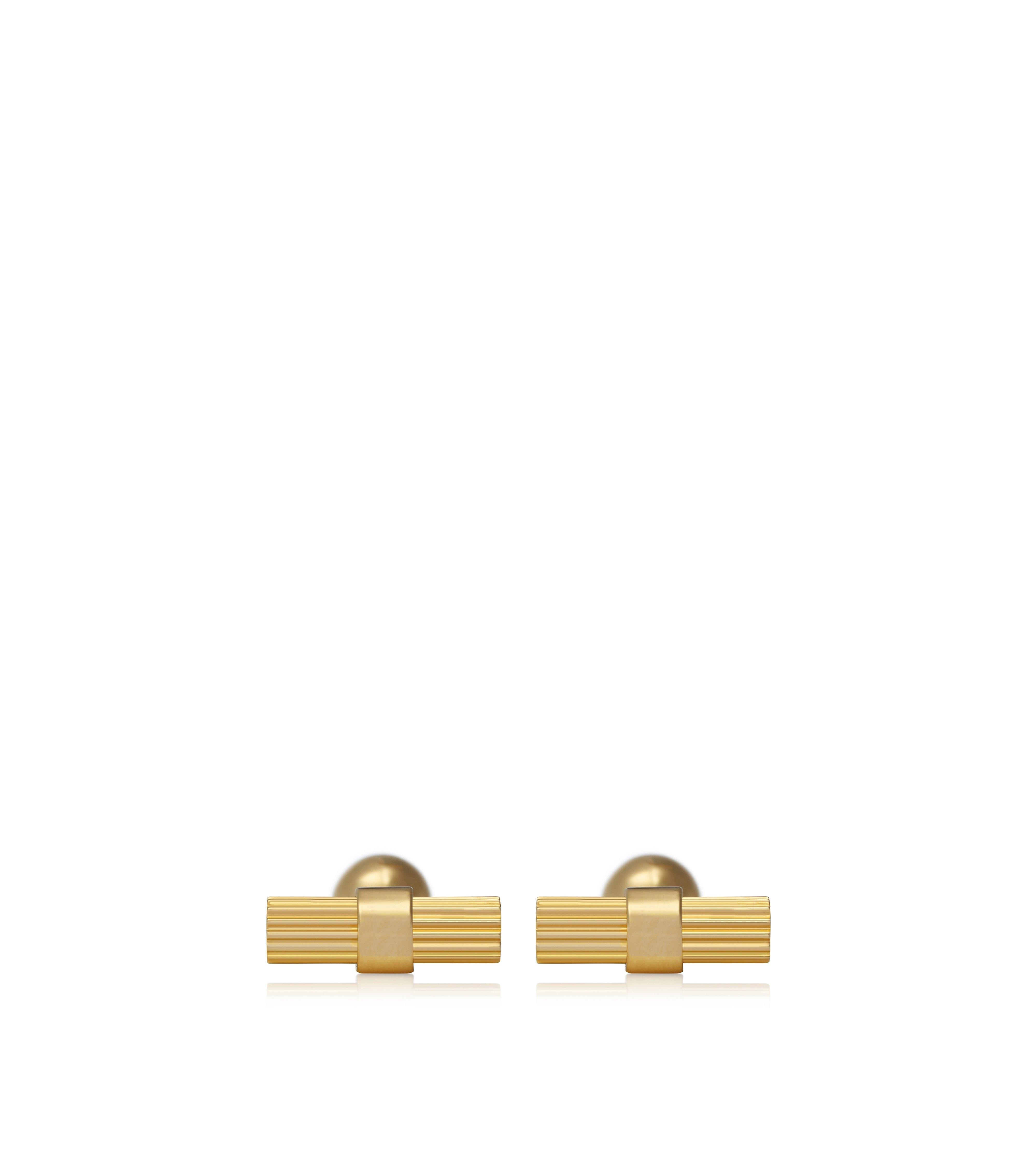TOM FORD ノットデザイン カフリンクス TOM FORD STRIPED T CUFFLINKS 18k YELLOW GOLD SIGNATURE T