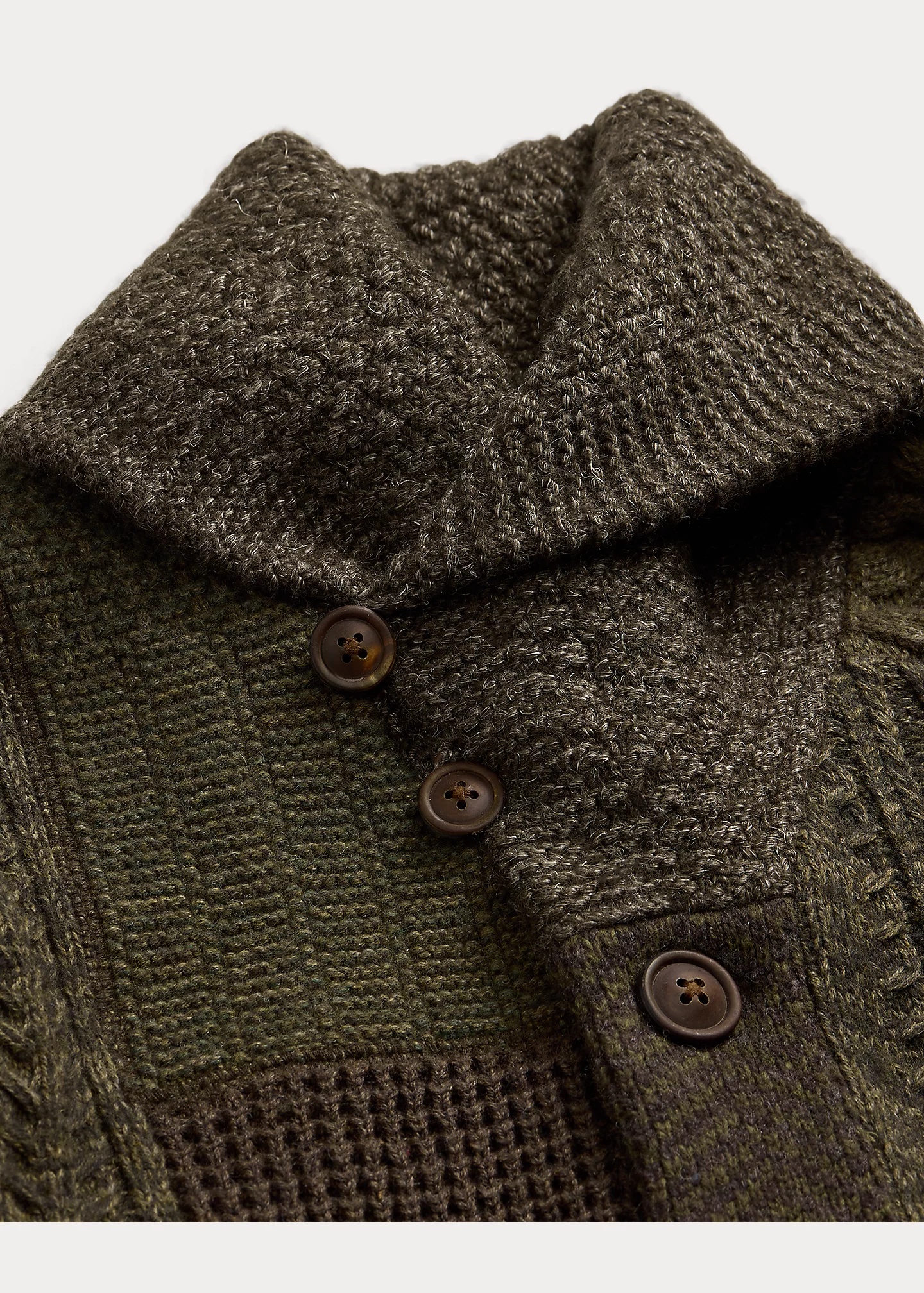 Patchwork Wool-Blend Shawl Cardigan - 3