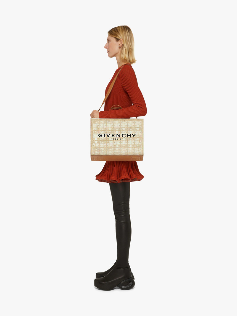 Givenchy MEDIUM G TOTE SHOPPING BAG IN 4G EMBROIDERED RAFFIA outlook