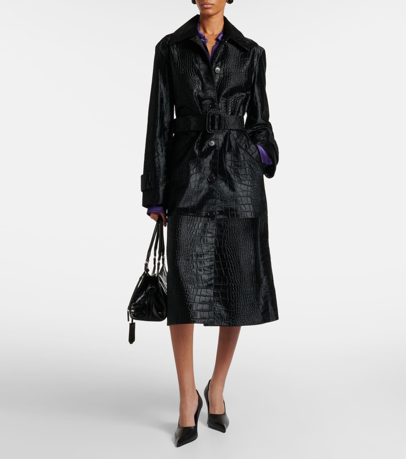 JOSEPH Auger croc-effect calf hair coat outlook