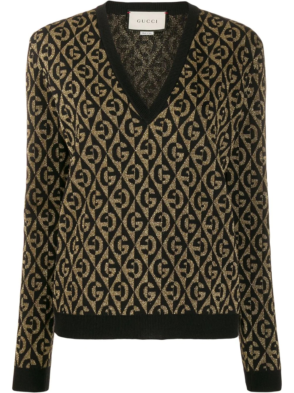 G monogram patterned metallic detail jumper - 1