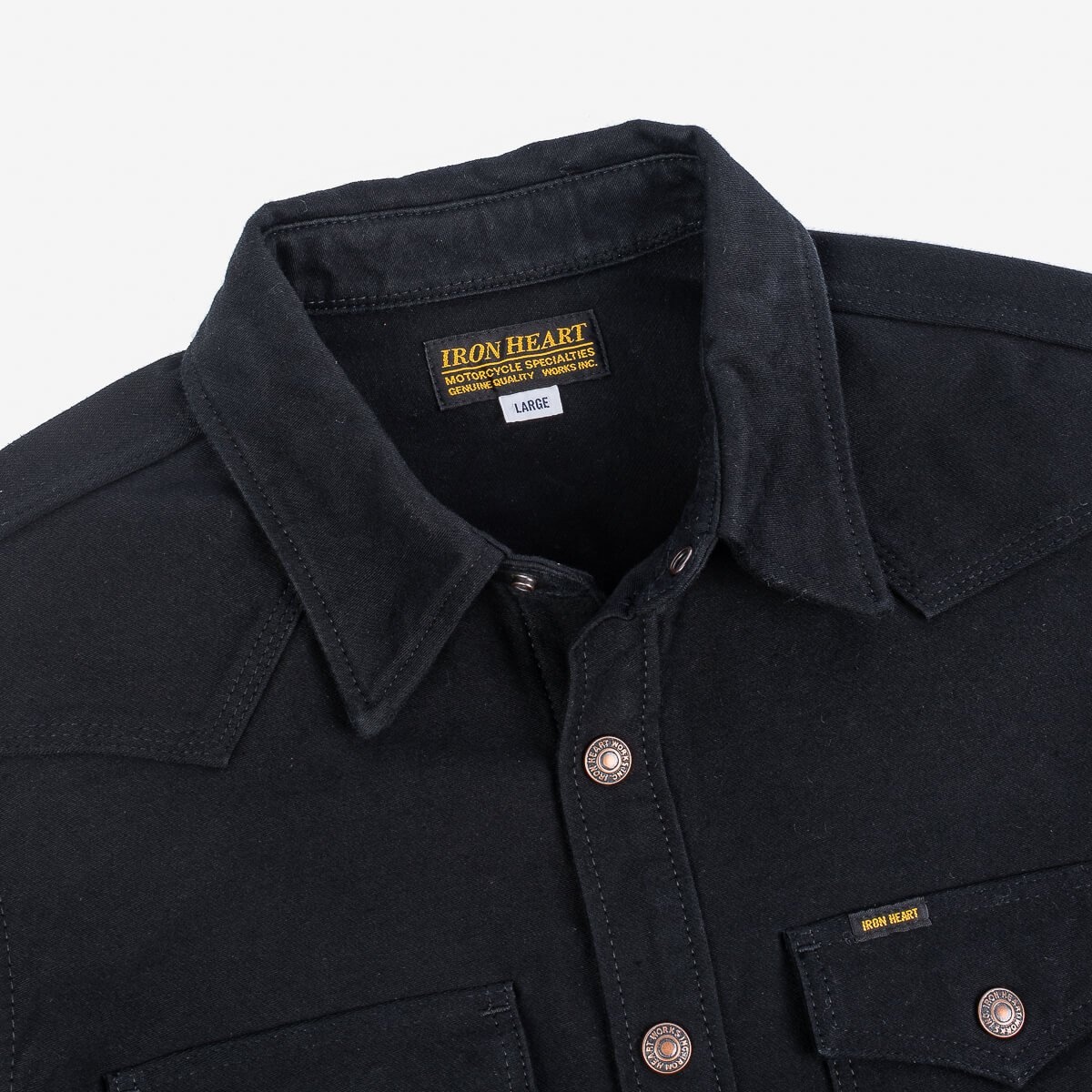 IHSH-331-BLK 12oz Moleskin CPO Shirt - Black - 9