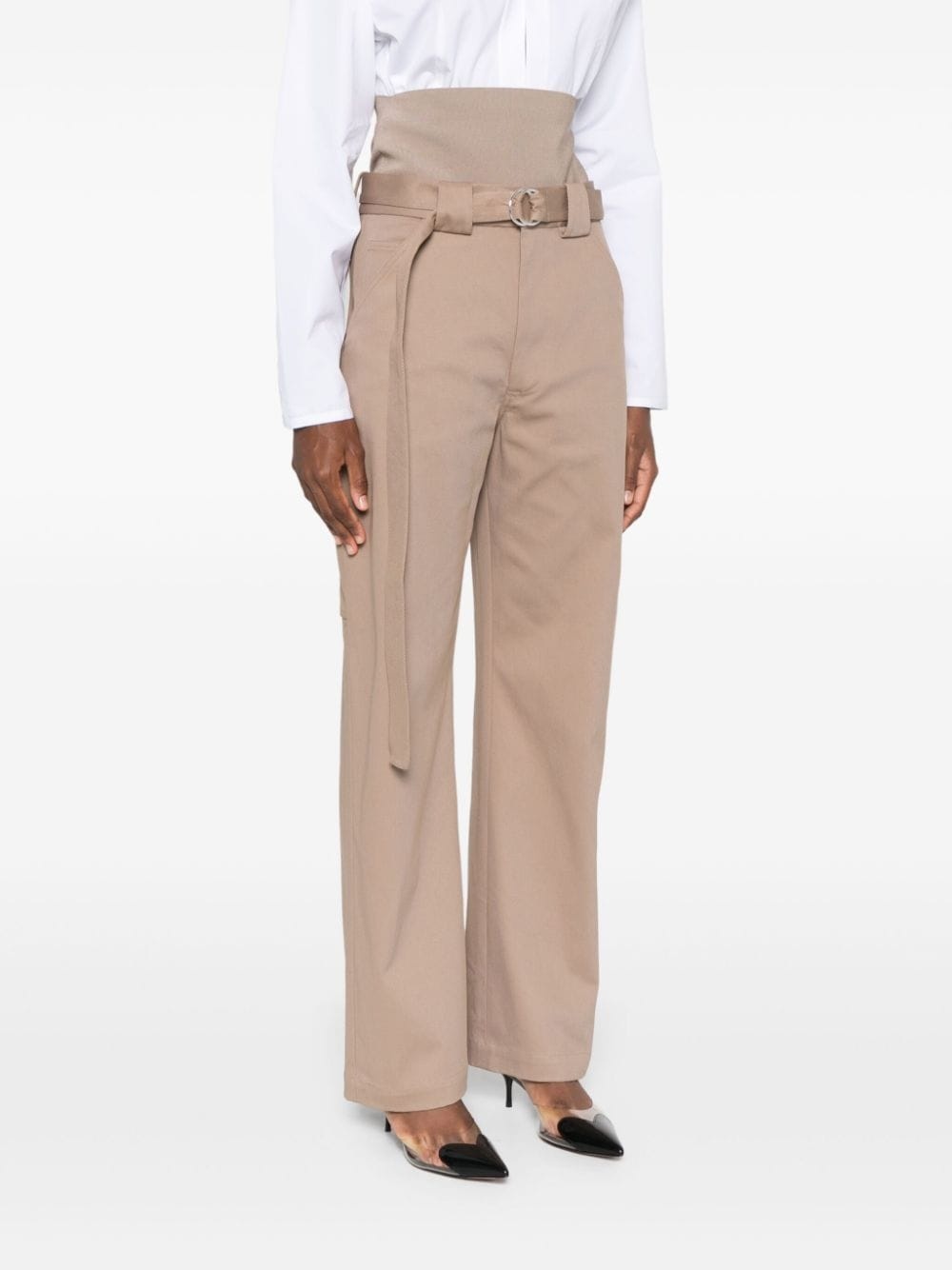 knit band cargo trousers - 3