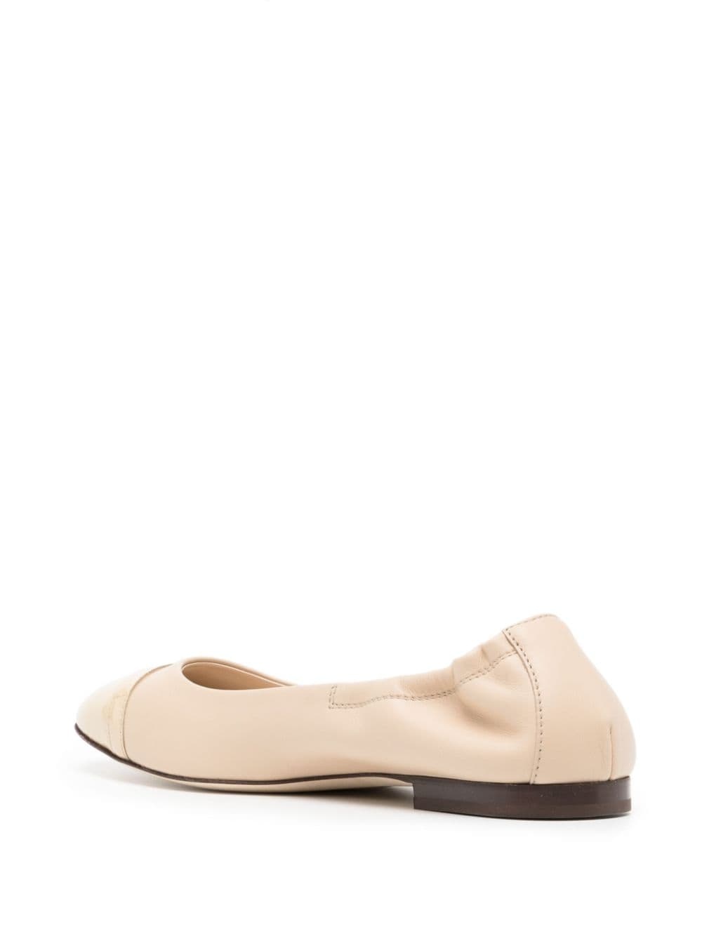 logo-plaque leather ballerina shoes - 3
