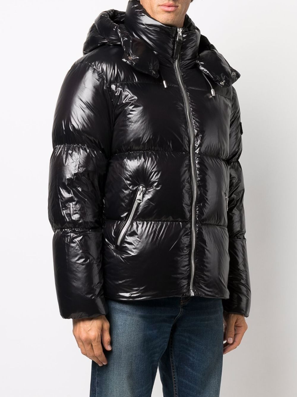 padded zip-up coat - 3