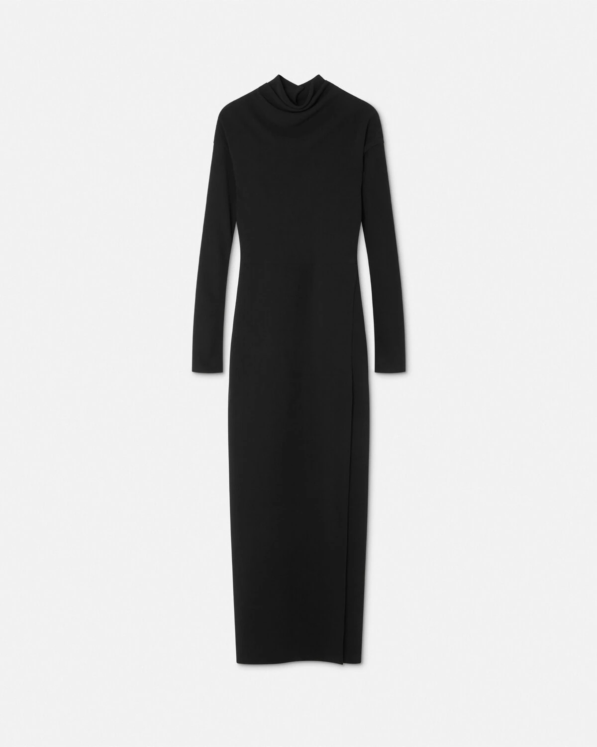 Cady Draped-Neck Slit Gown - 1