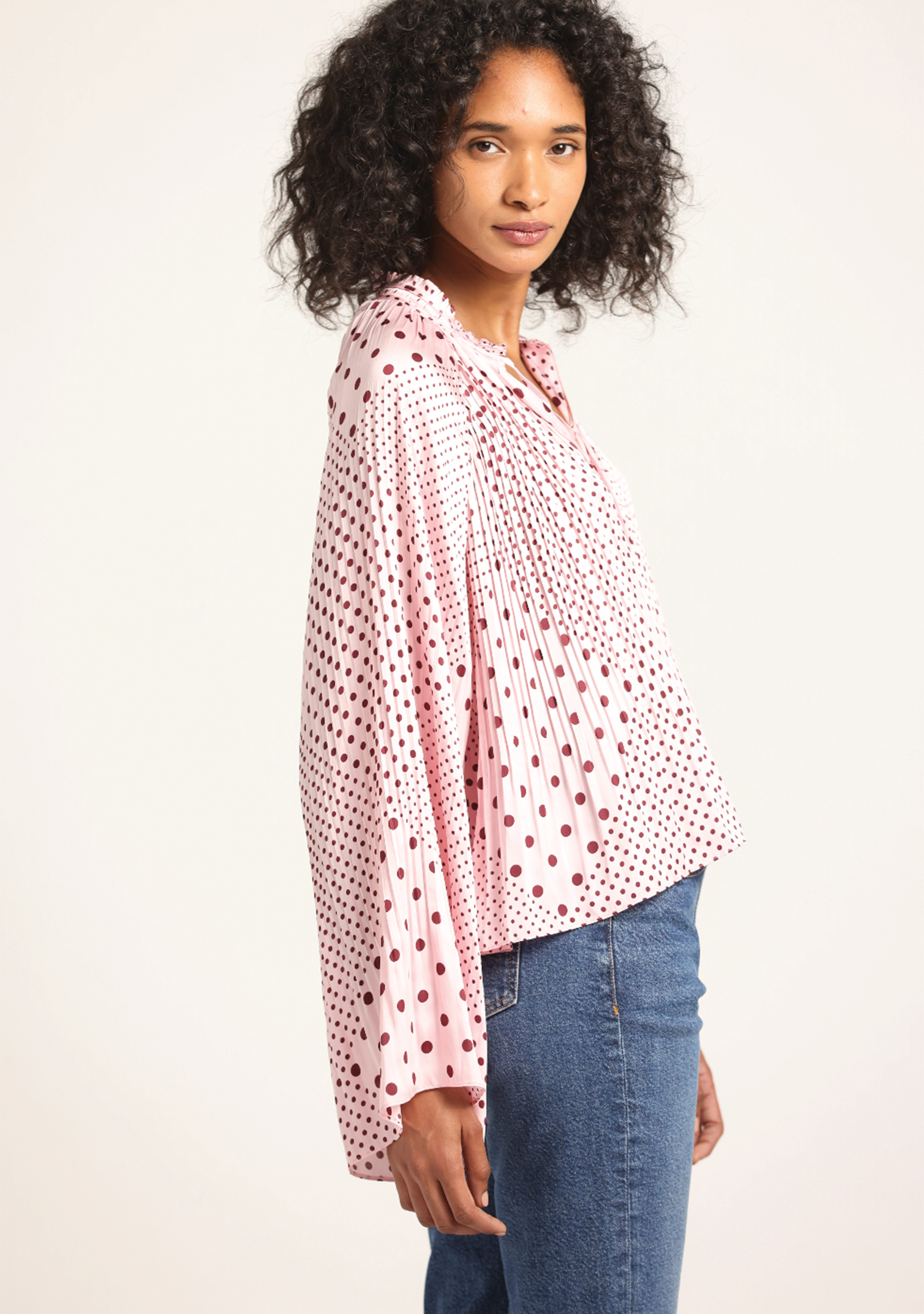 CLAIRA SATIN RAGLAN SLEEVE BLOUSE - 3