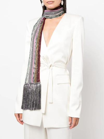 Missoni sequin-detail fringed scarf outlook