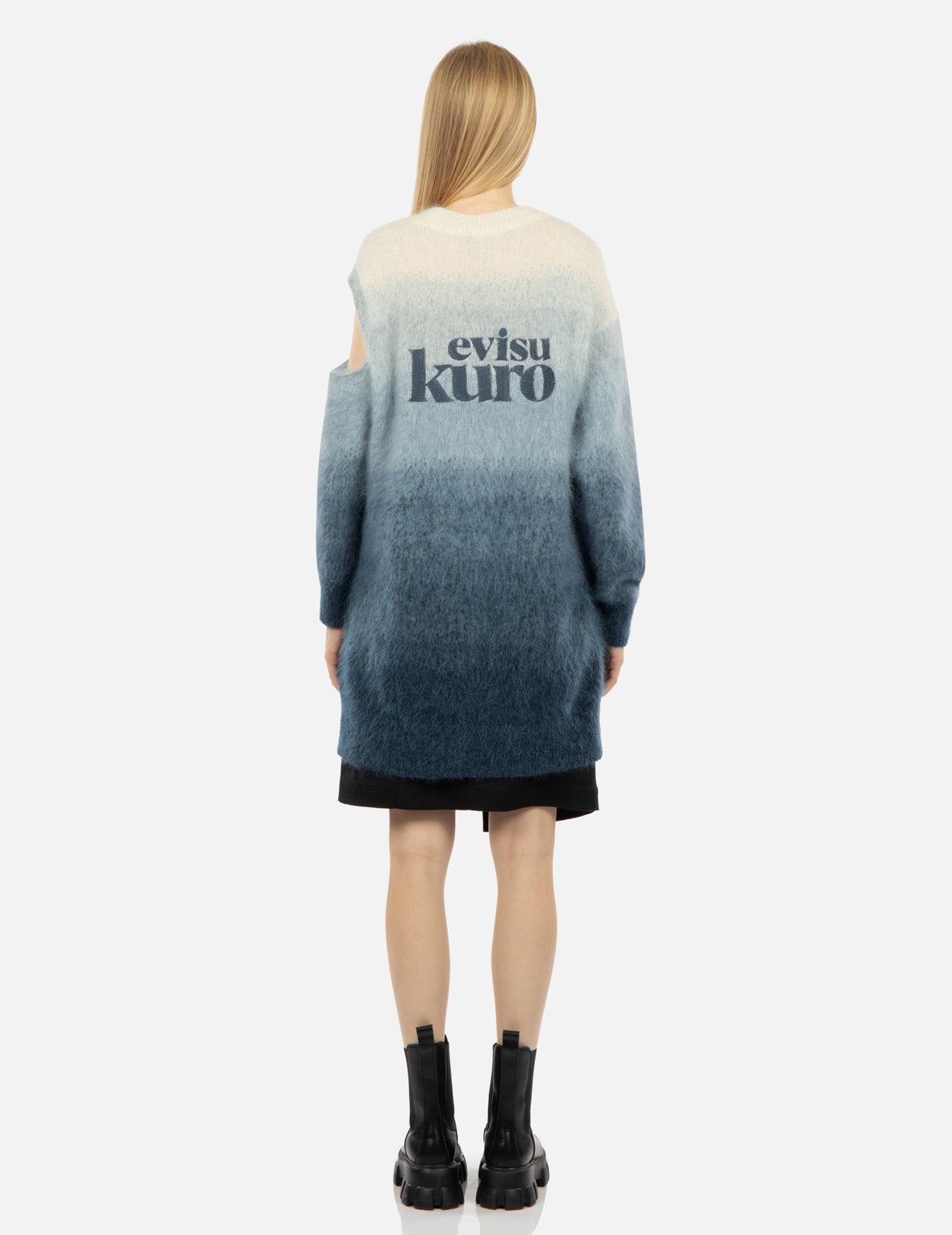 Gradient Asymmetric Knit Dress - 5