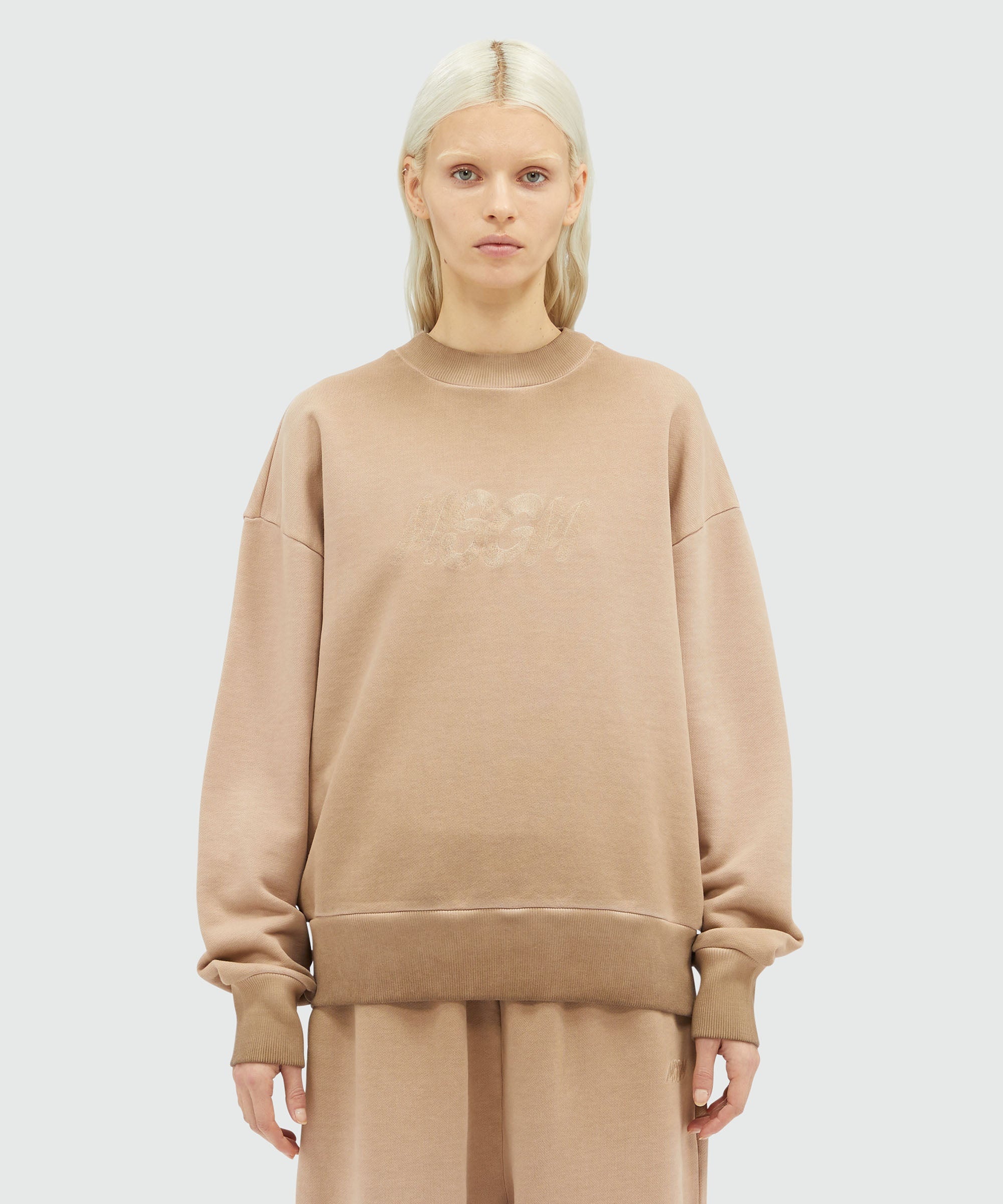 Pre-washed jersey sweatshirt with embroidered logo - 2