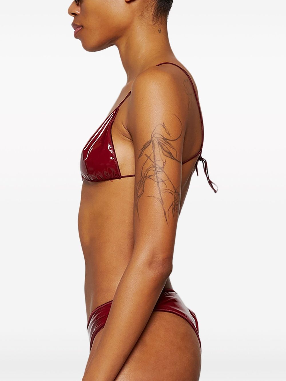 Microkini patent finish bikini set - 5