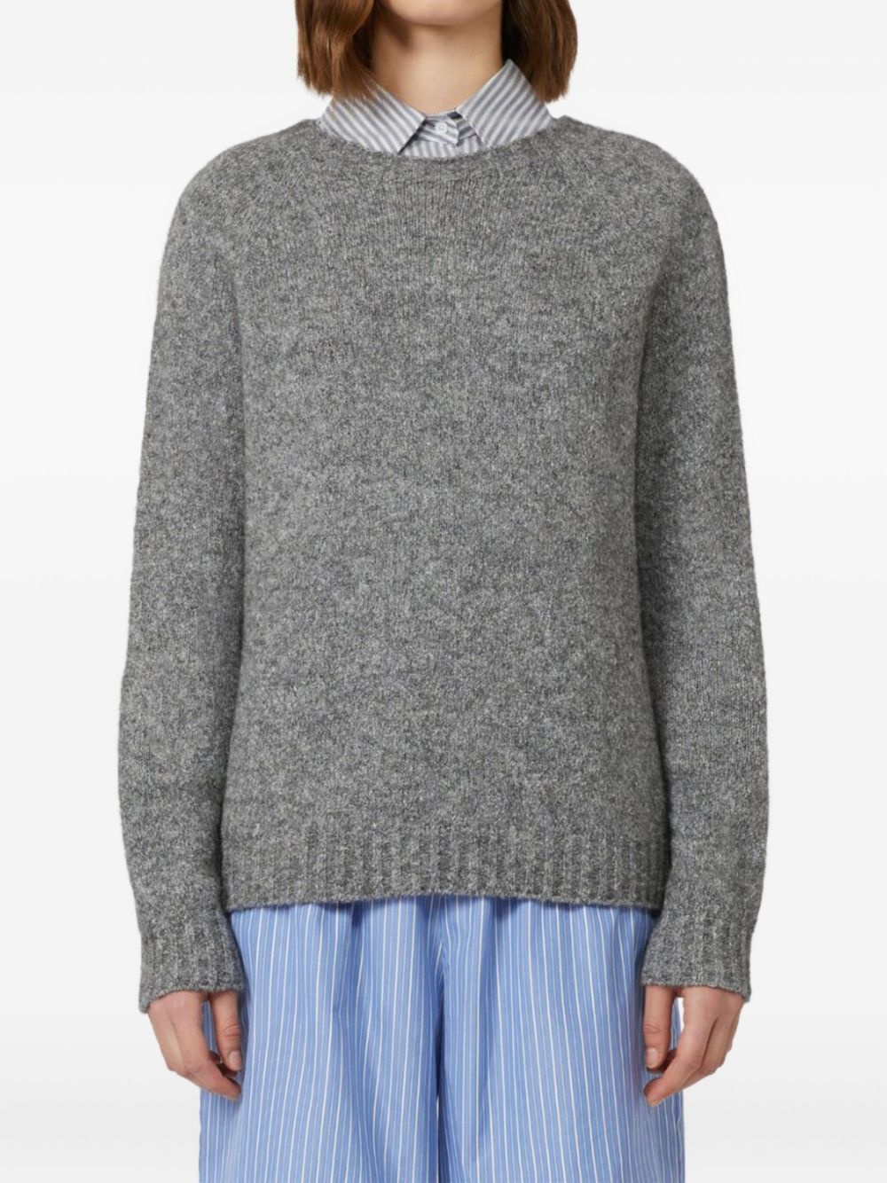 raglan-sleeve ribbed-hem jumper - 2