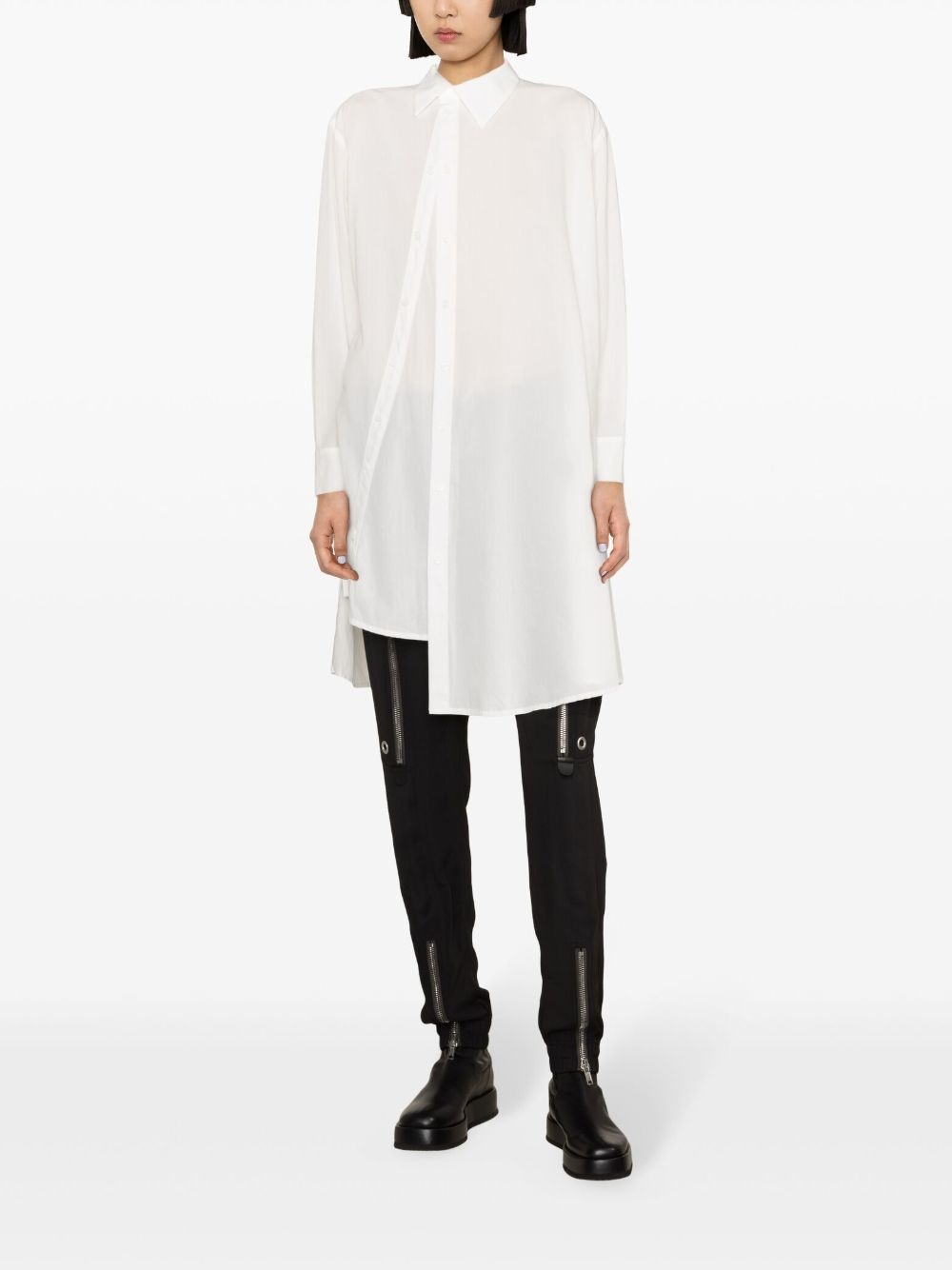 asymmetric voile shirt - 2