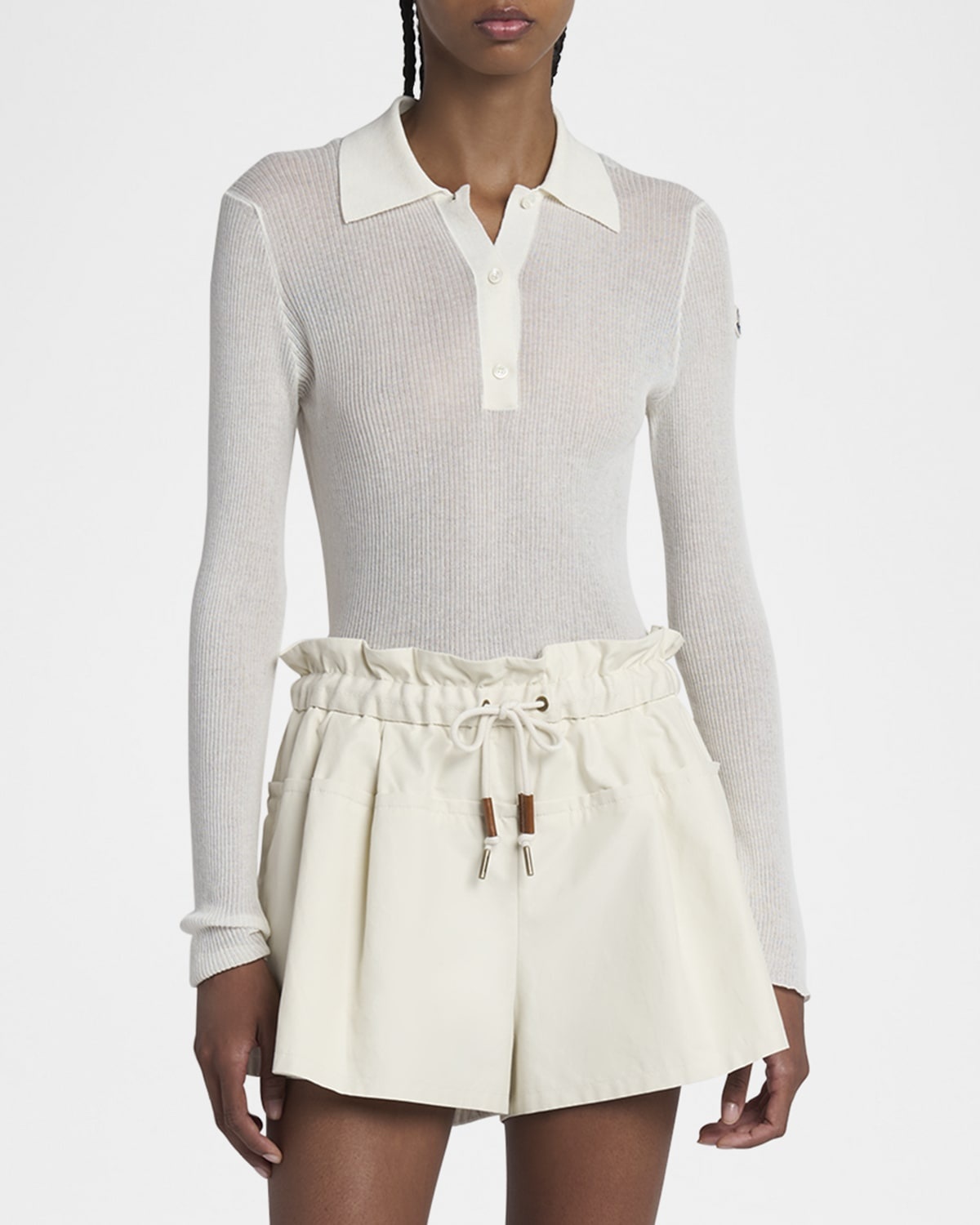 Long-Sleeve Ribbed Polo Shirt - 4