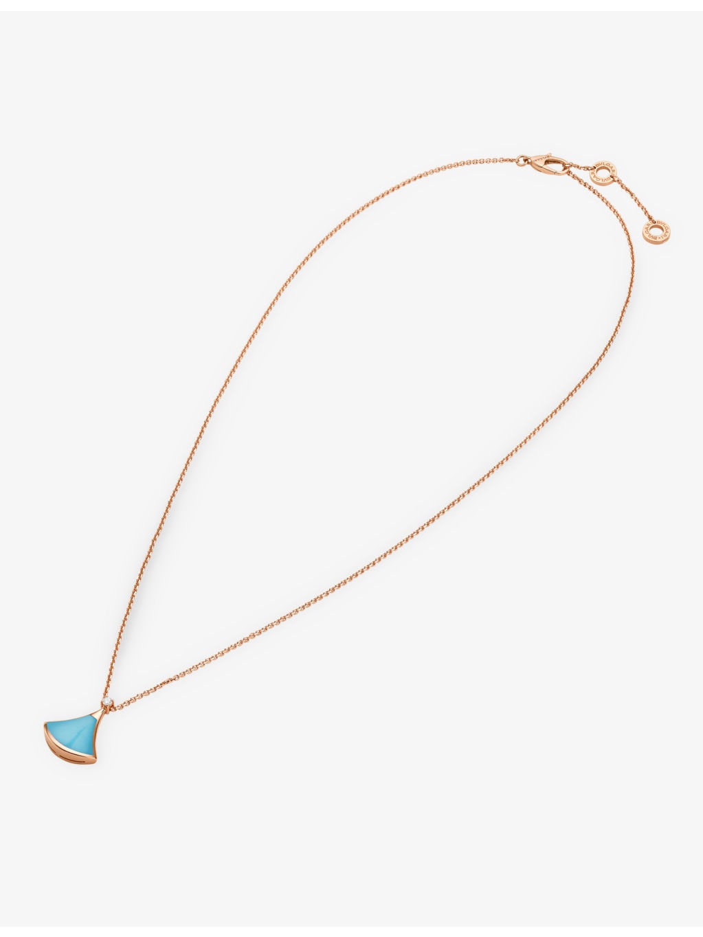 Divas’ Dream 18ct rose-gold, 0.03ct brilliant-cut diamond and turquoise pendant necklace - 4