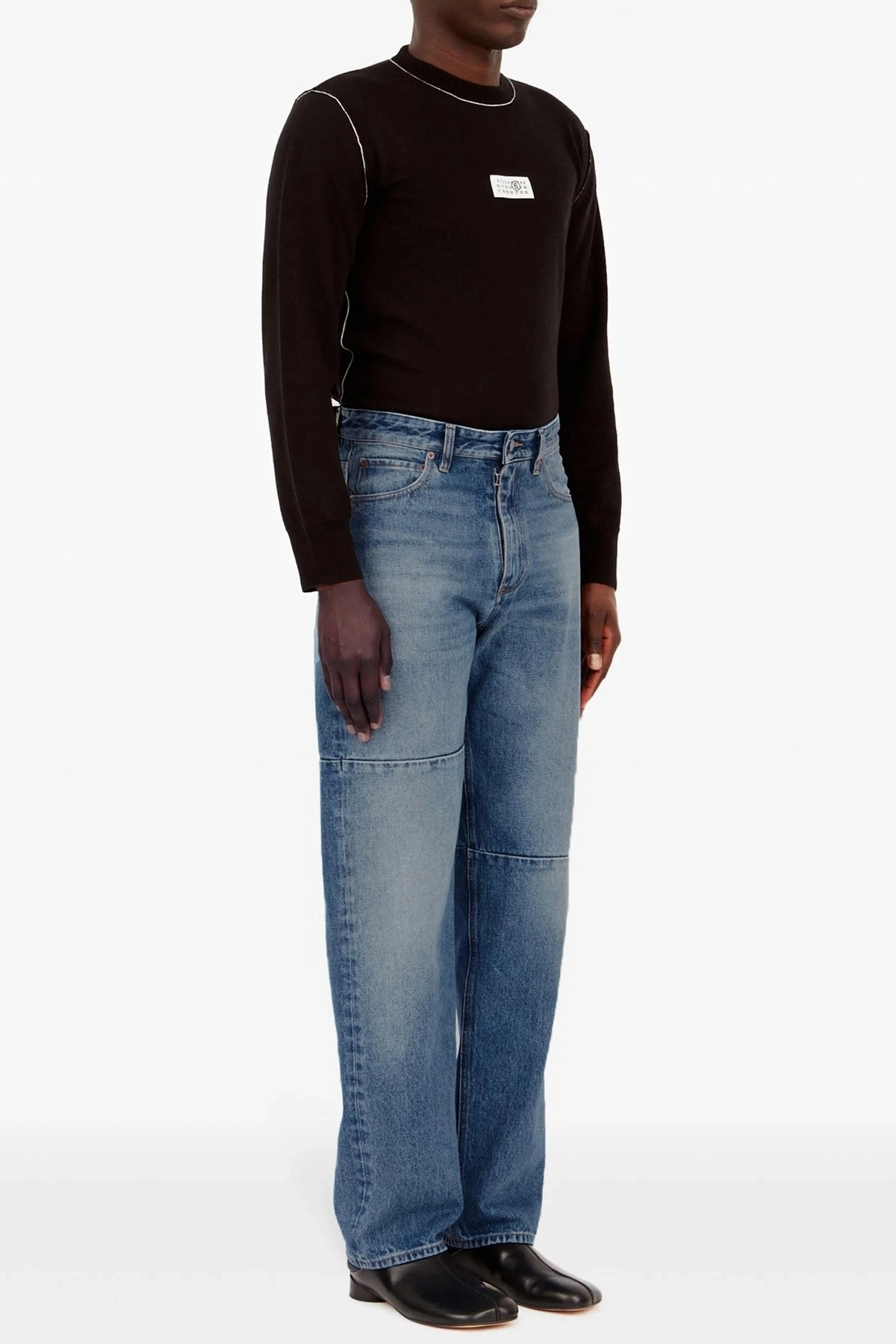 Asymmetric stitching jeans - 2