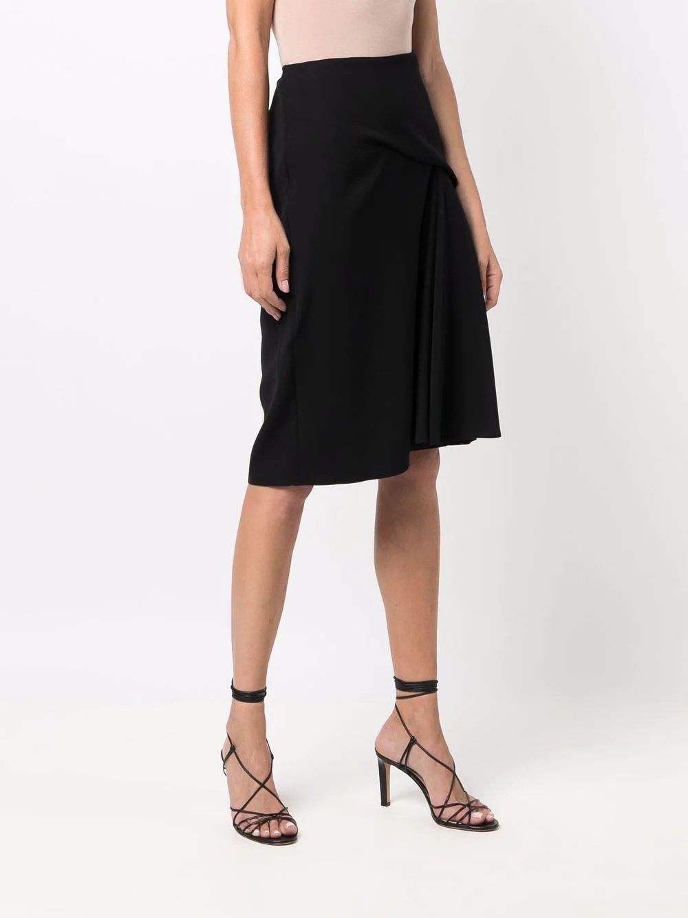 pinch-pleat A-line skirt - 3