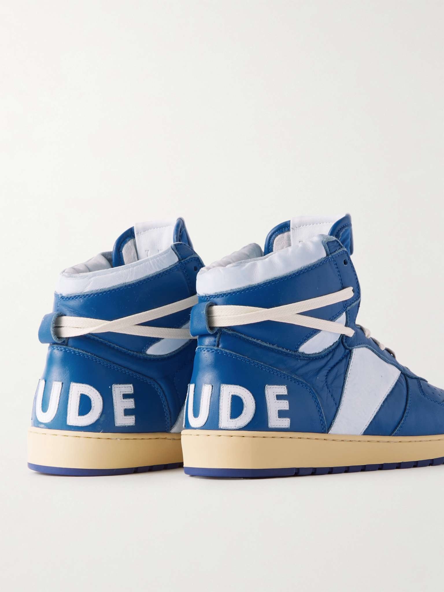Rhude Rhecess Logo-Appliquéd Leather High-Top Sneakers