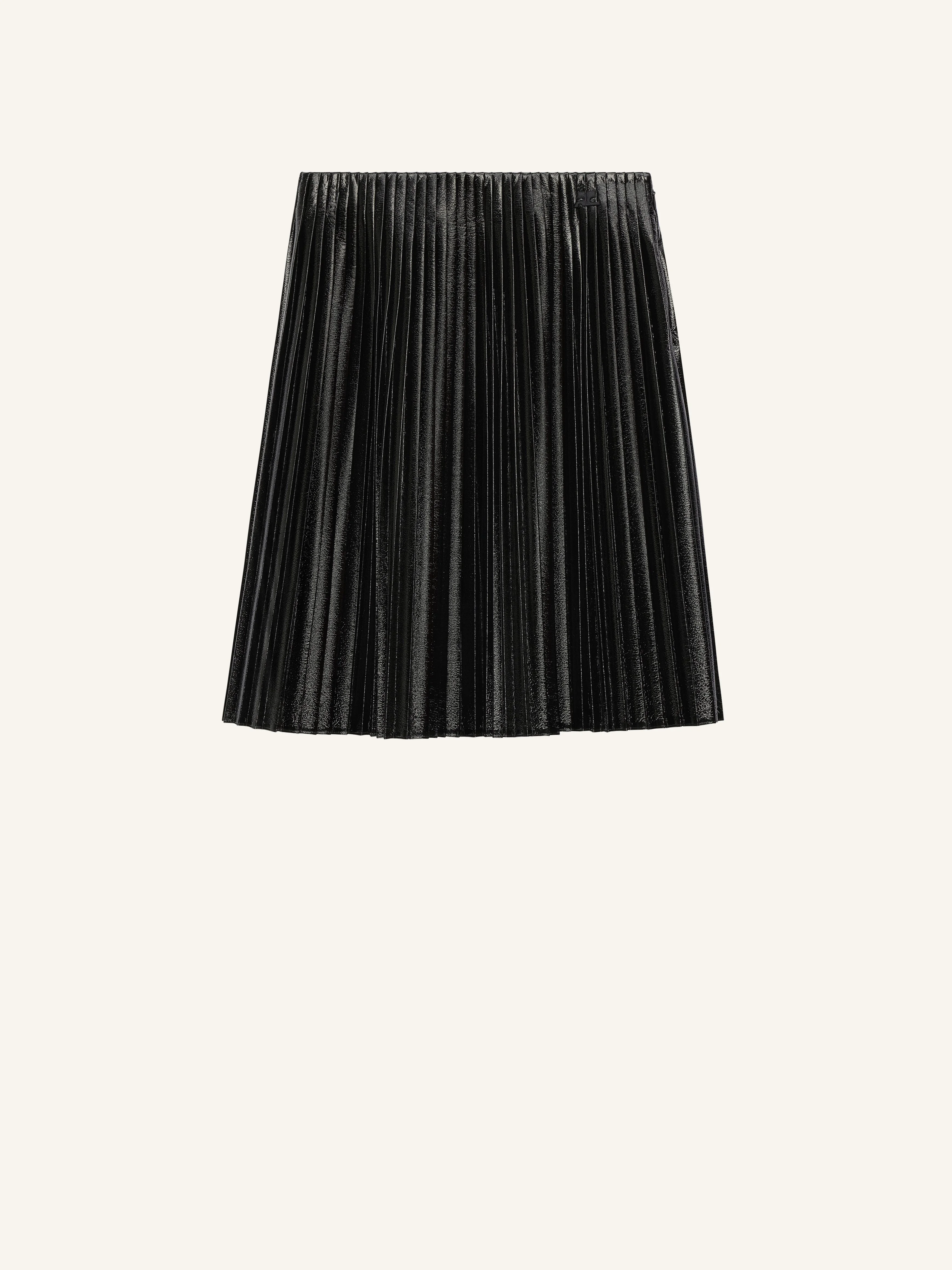 PLEATED VINYL SKIRT - 1