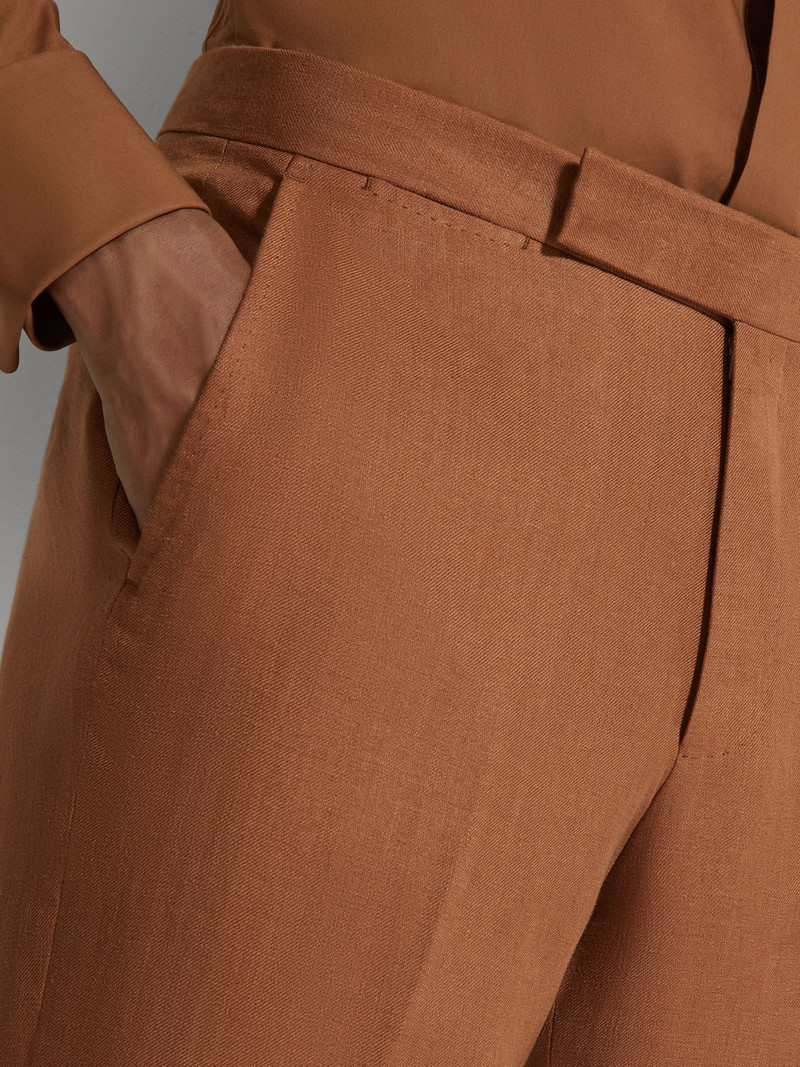 ZEGNA DARK FOLIAGE OASI LINO PANTS outlook