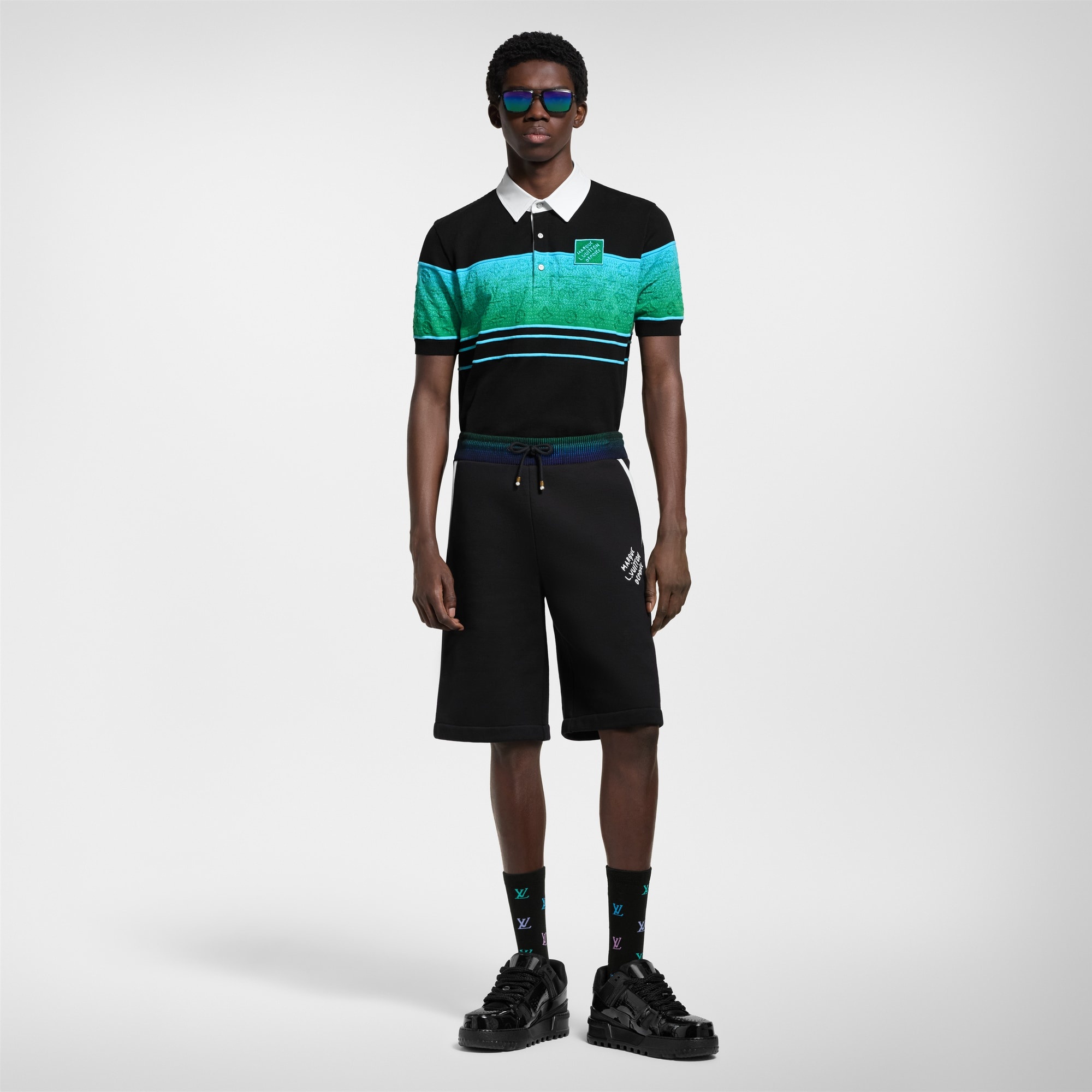 Iridescent Jacquard Short-Sleeved Polo - 4