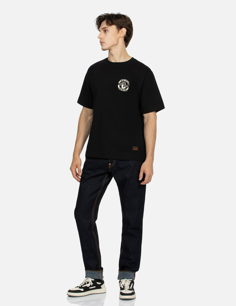 BRUSHSTROKE SEAGULL PRINT CARROT FIT SELVEDGE DENIM JEANS #2017 4