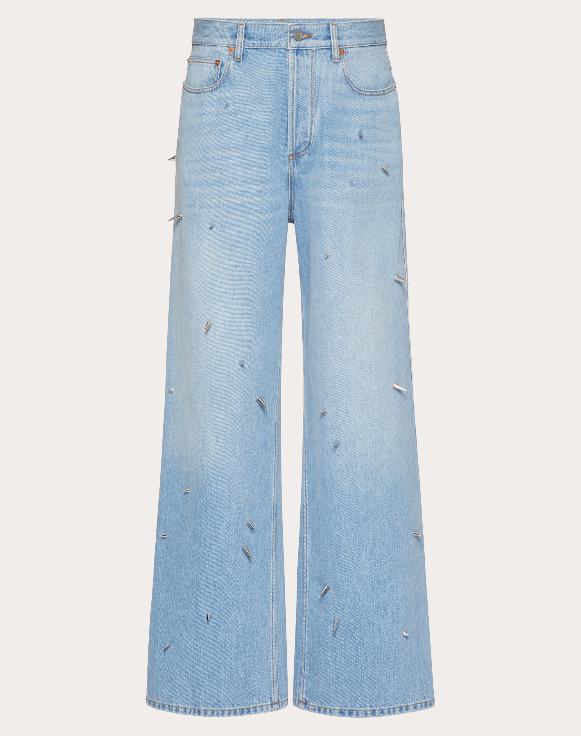 DENIM TROUSERS WITH PUNK STUDS - 1